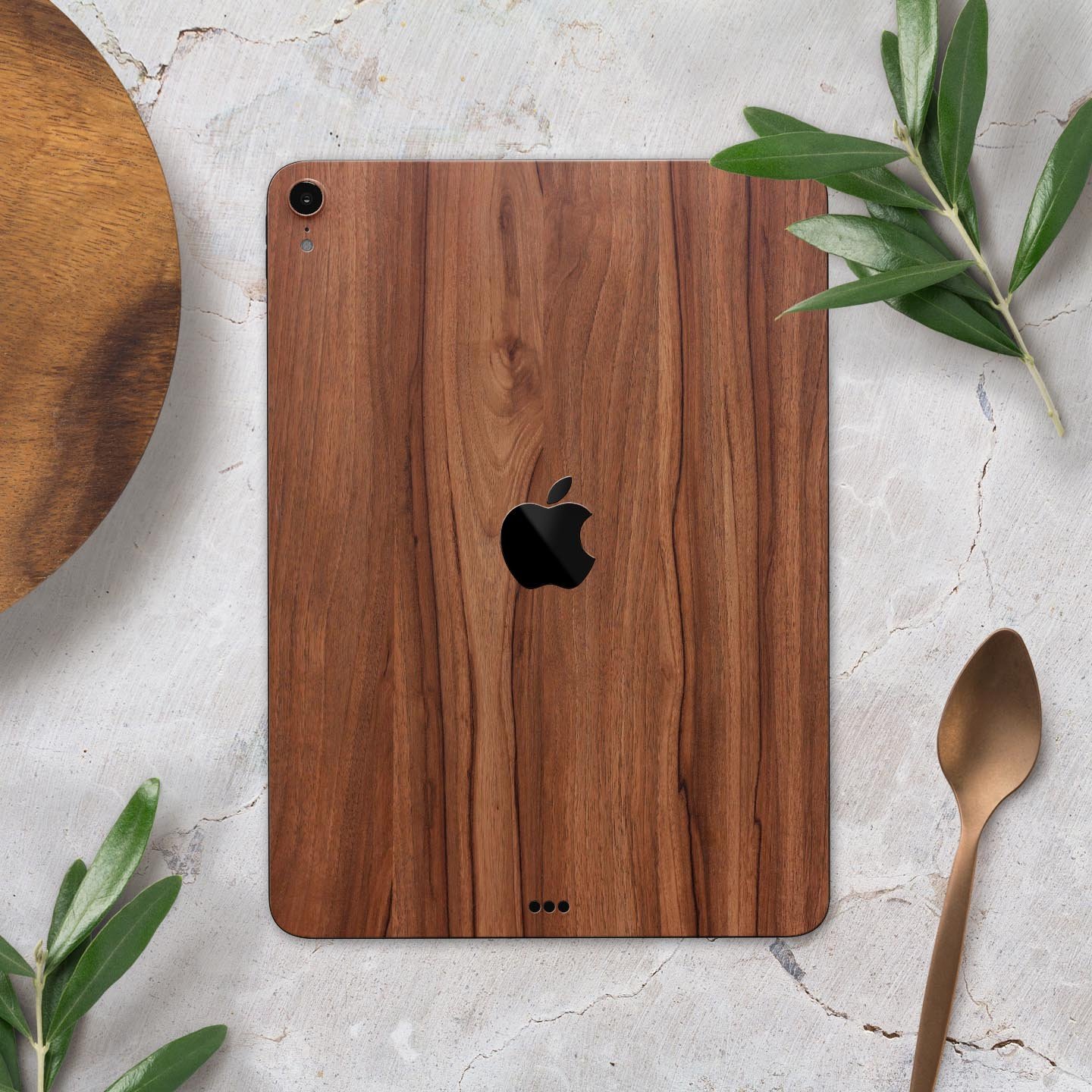 Smooth-Grained Wooden Plank skin decal for Apple iPad, showcasing its premium finish and design.