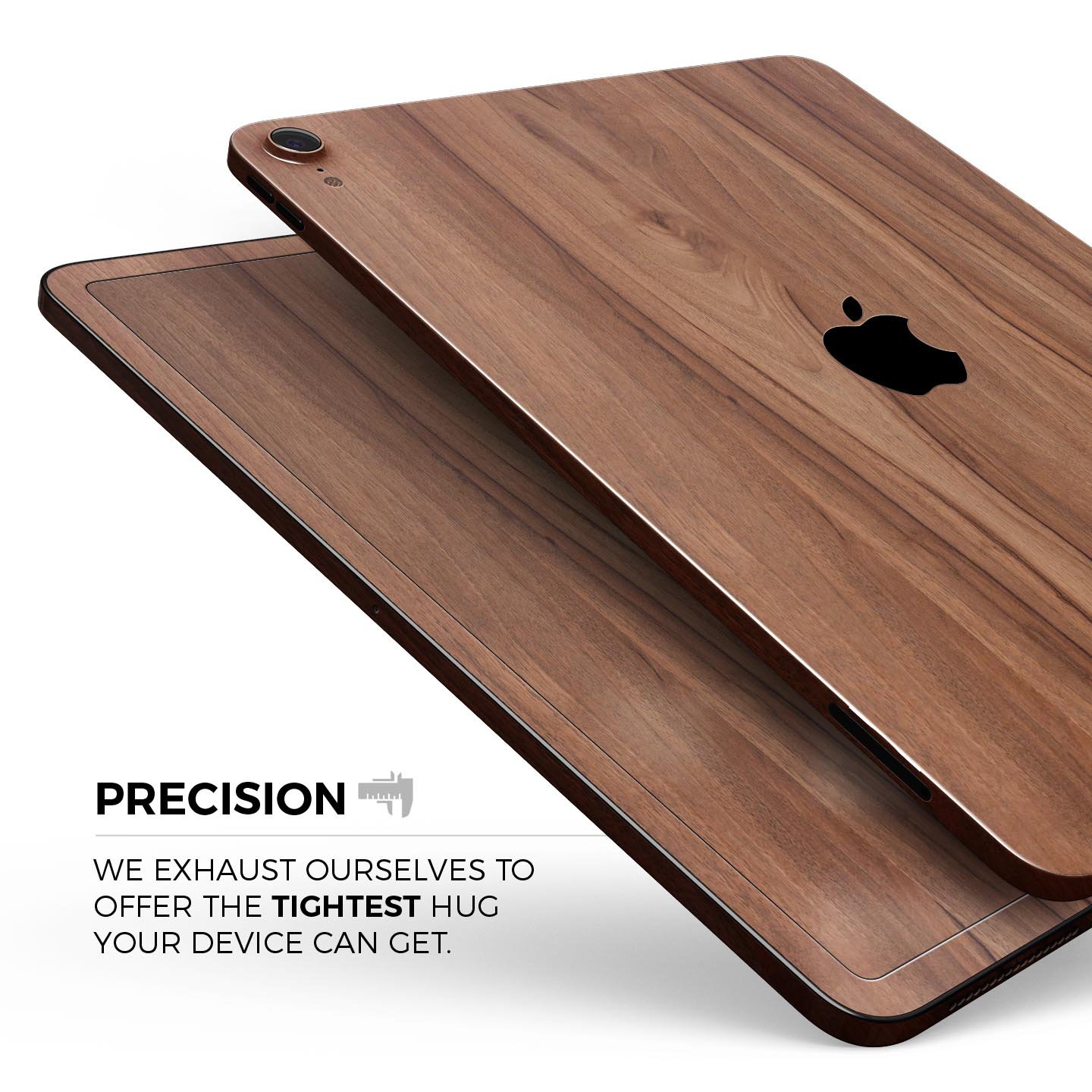 Smooth-Grained Wooden Plank skin decal for Apple iPad, showcasing its premium finish and design.