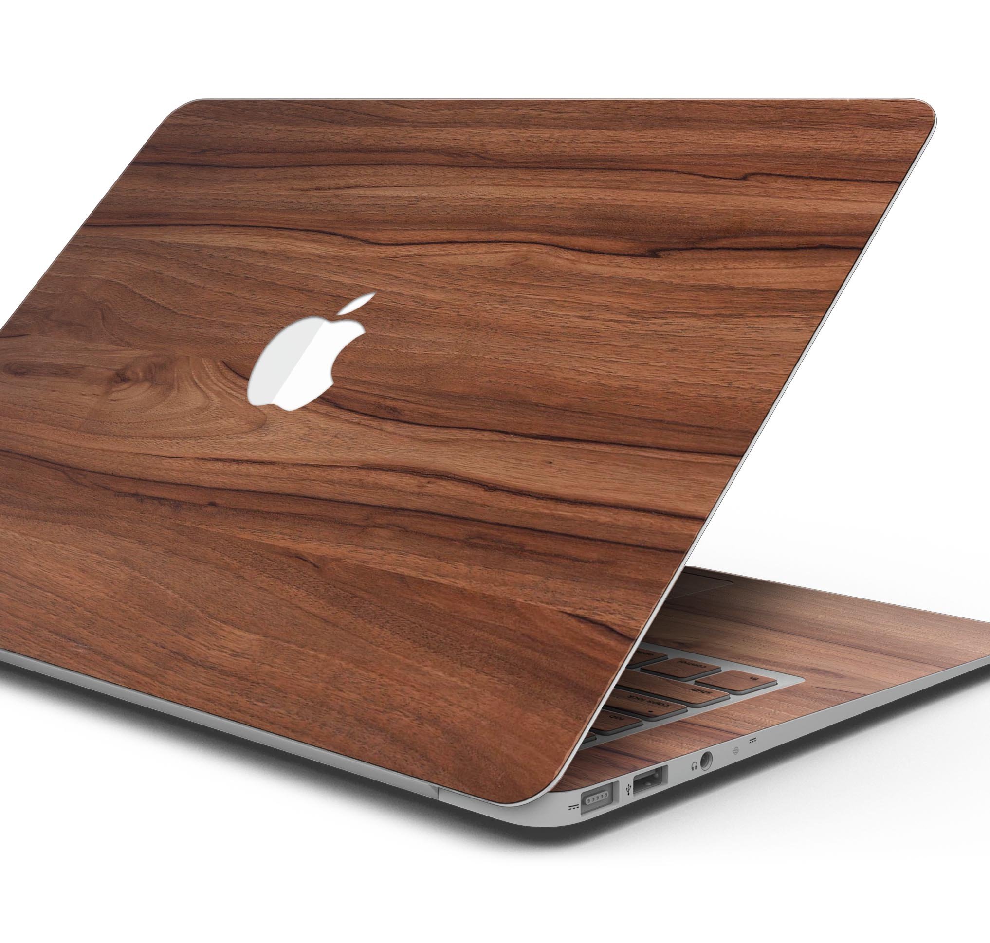 Smooth-Grained Wooden Plank skin decal wrap kit for MacBook, showcasing a stylish wooden design with a premium finish.