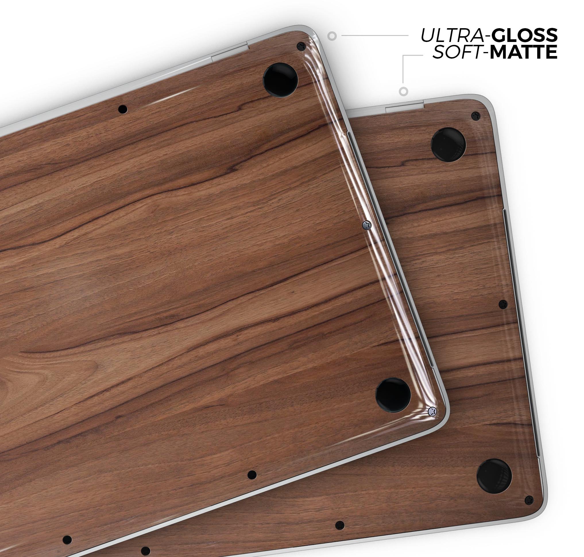 Smooth-Grained Wooden Plank skin decal wrap kit for MacBook, showcasing a stylish wooden design with a premium finish.