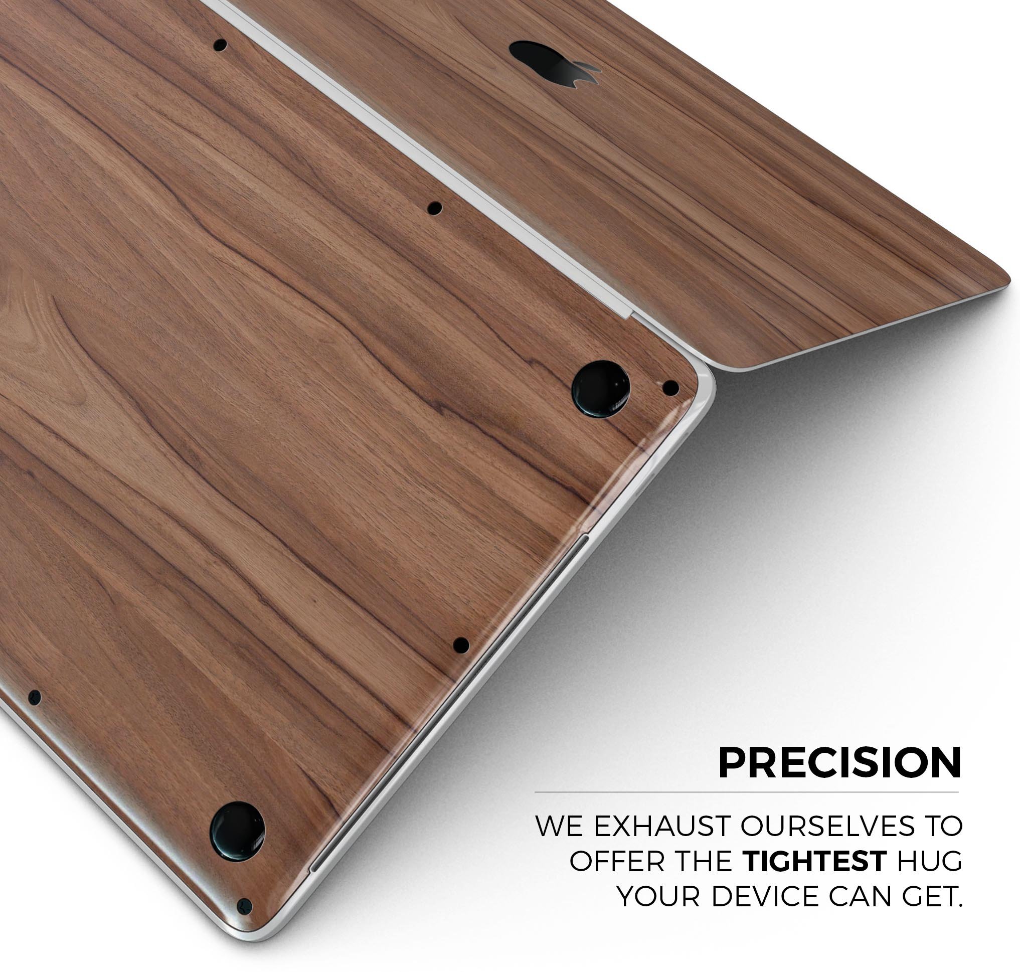 Smooth-Grained Wooden Plank skin decal wrap kit for MacBook, showcasing a stylish wooden design with a premium finish.