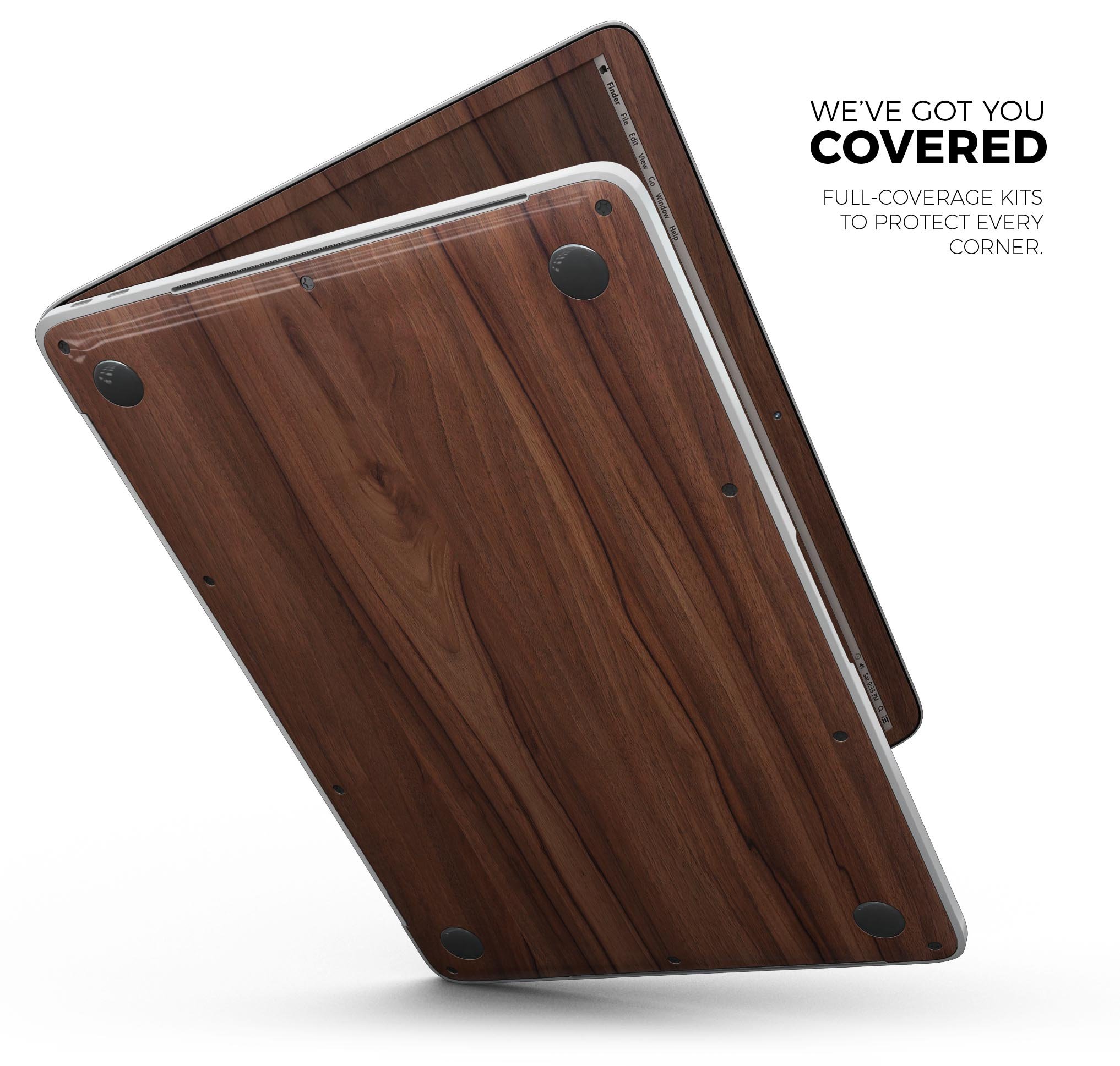 Smooth-Grained Wooden Plank skin decal wrap kit for MacBook, showcasing a stylish wooden design with a premium finish.