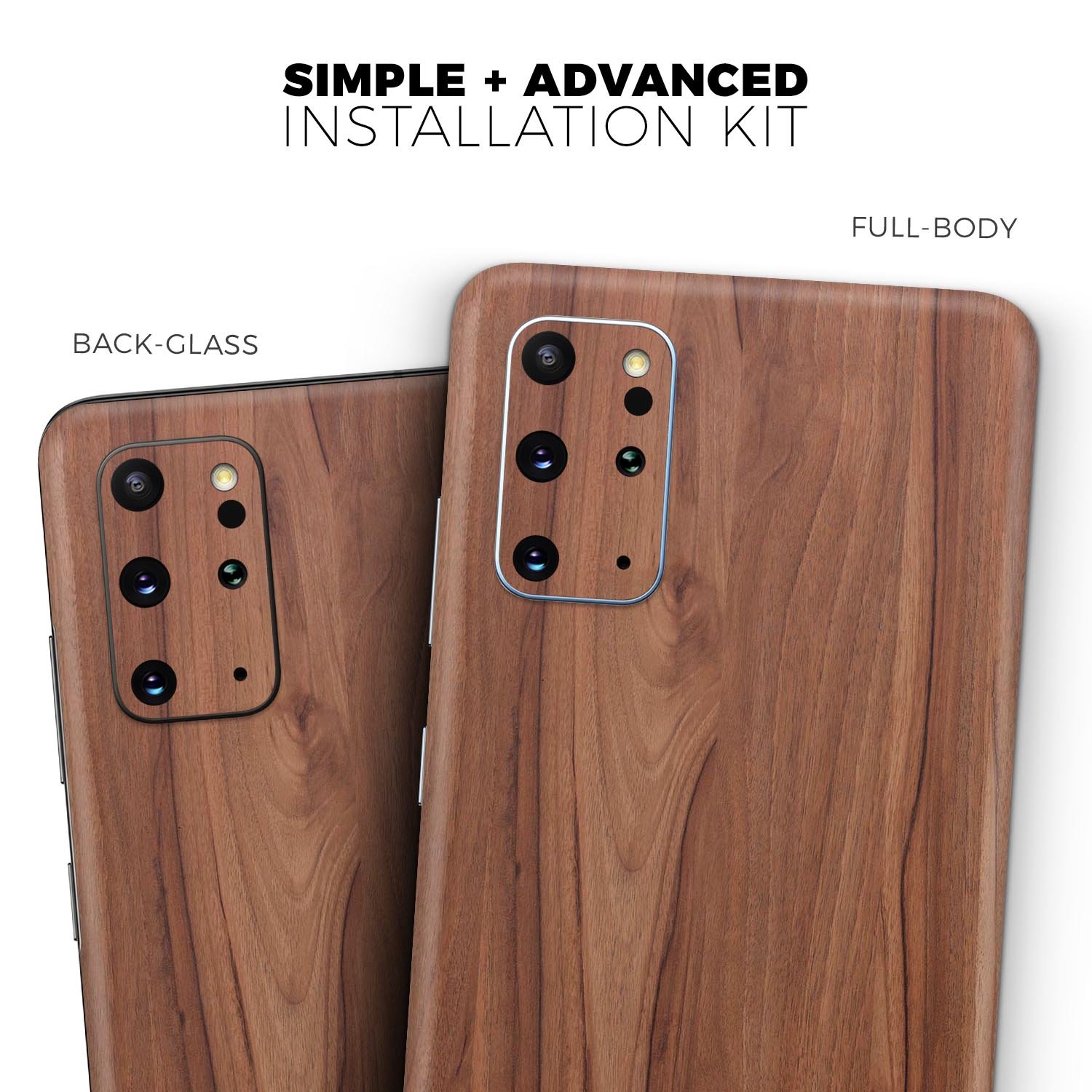 Smooth-grained wooden plank skin for Samsung Galaxy S-Series, showcasing a stylish design and premium finish.