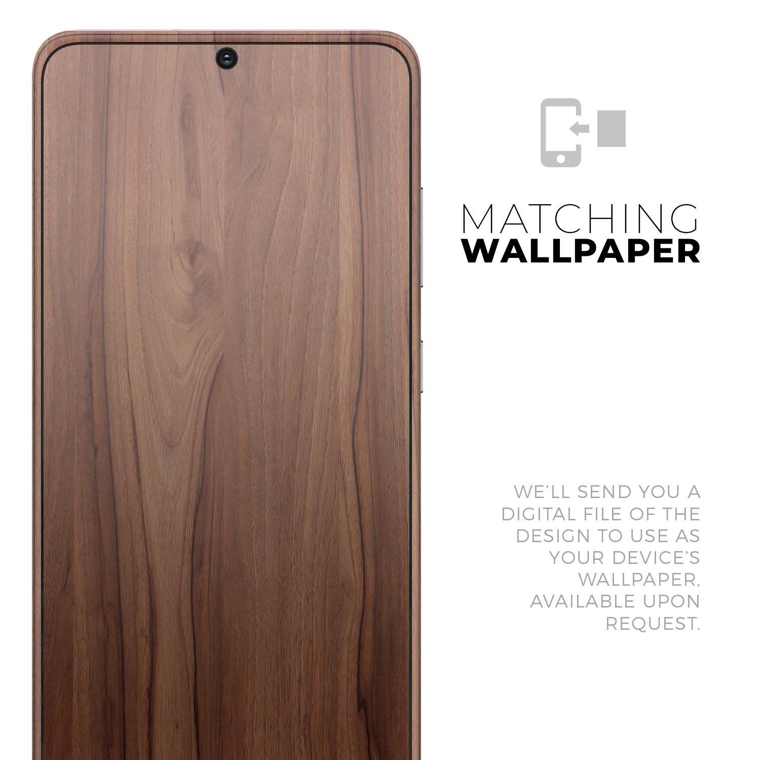 Smooth-grained wooden plank skin for Samsung Galaxy S-Series, showcasing a stylish design and premium finish.