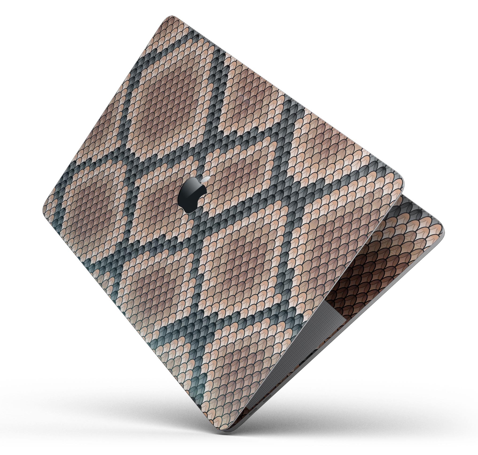 Snake Skin Pattern V1 Skin Decal Wrap Kit for MacBook, showcasing a stylish snake skin design with a glossy finish.