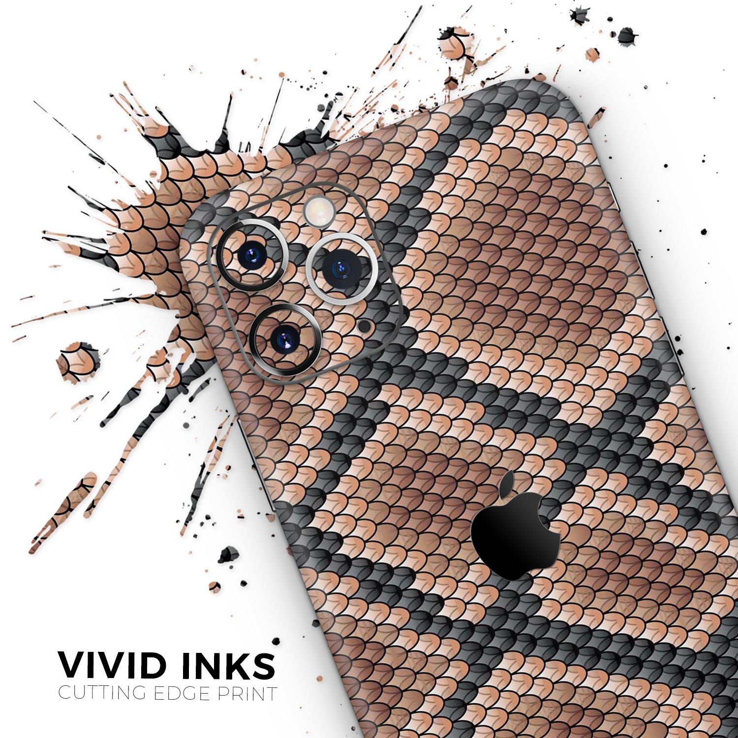 Snake Skin Pattern V1 Skin-Kit for Apple iPhone 14, showcasing a stylish design with a premium vinyl finish.