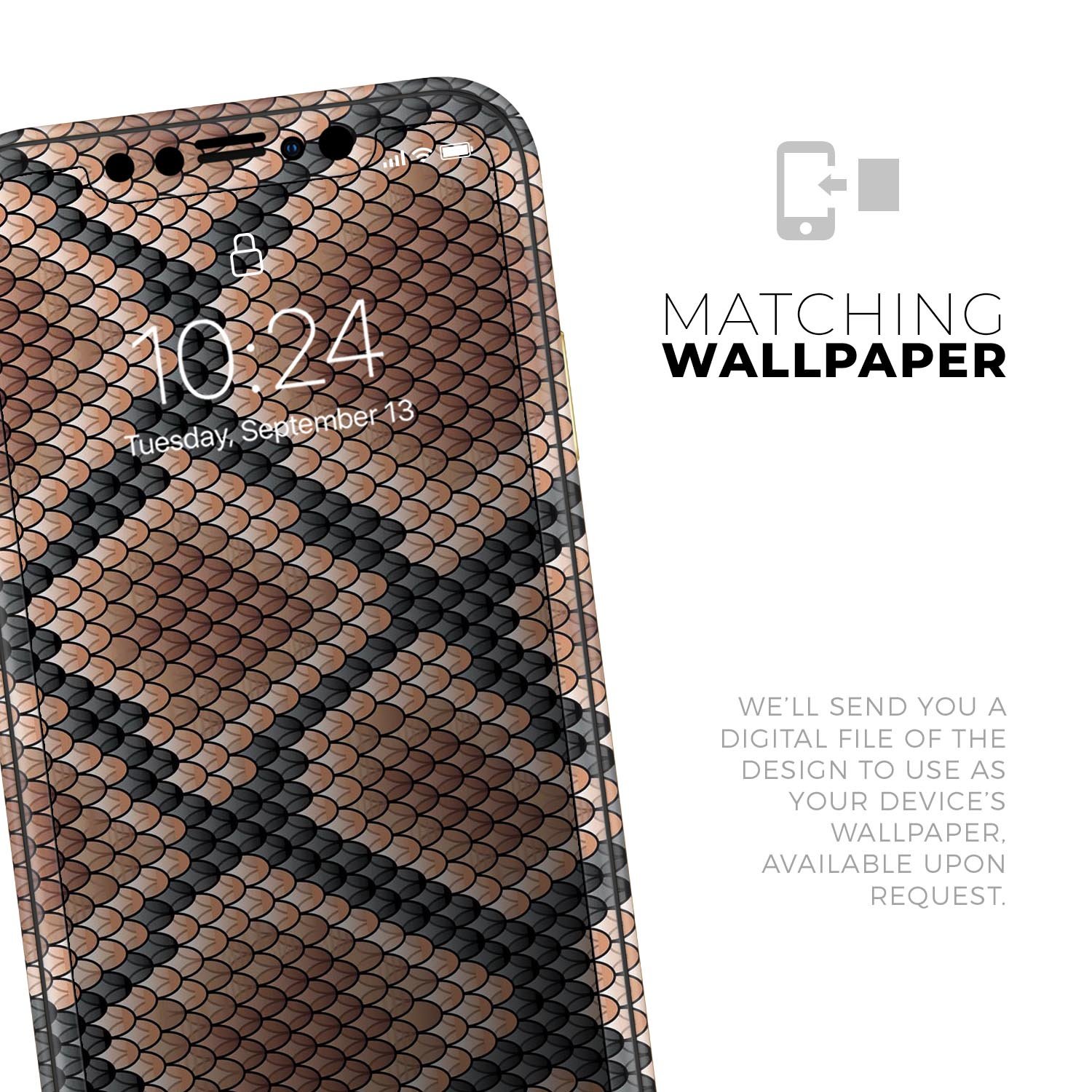 Snake Skin Pattern V1 Skin-Kit for Apple iPhone 14, showcasing a stylish design with a premium vinyl finish.