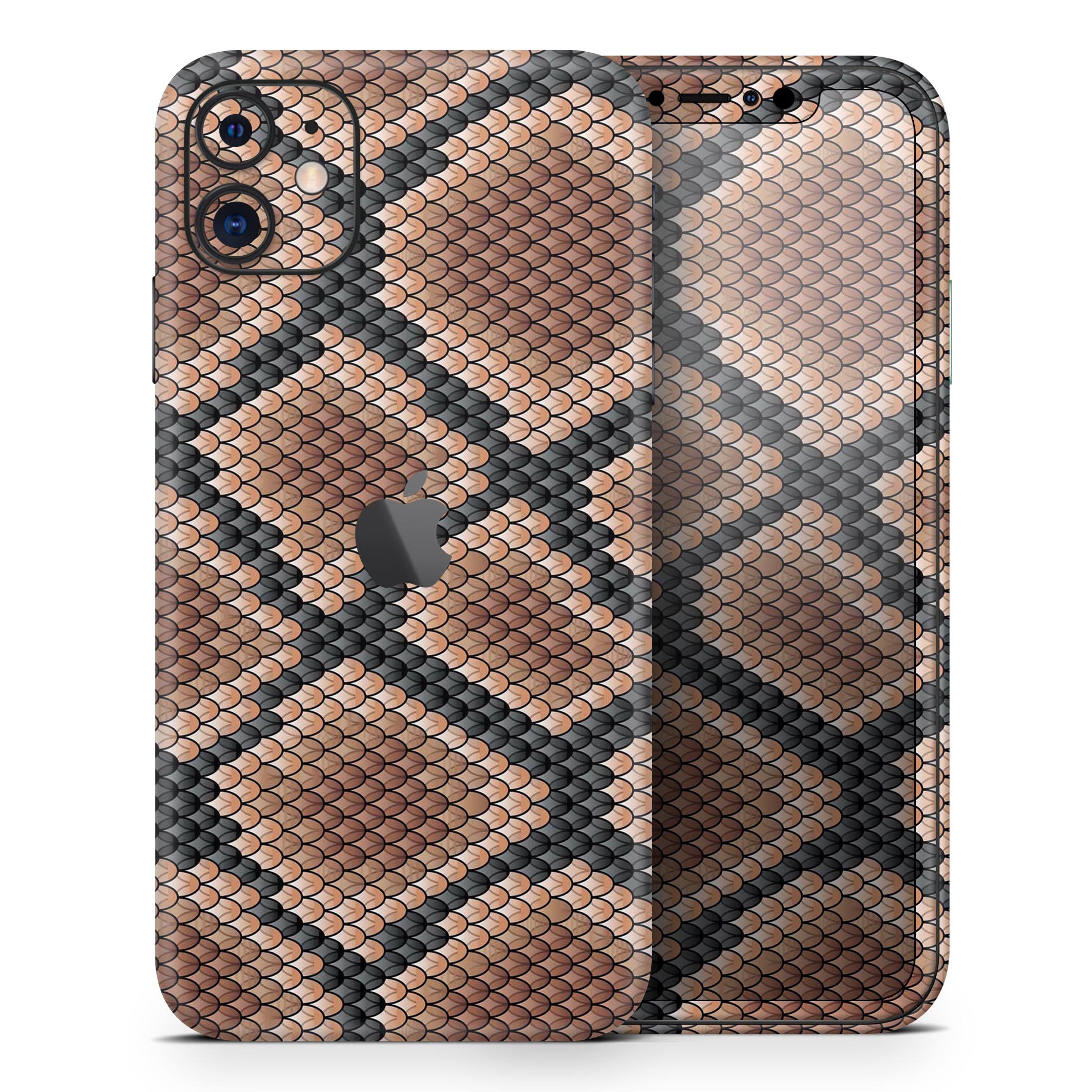 Snake Skin Pattern V1 Skin-Kit for Apple iPhone 14, showcasing a stylish design with a premium vinyl finish.