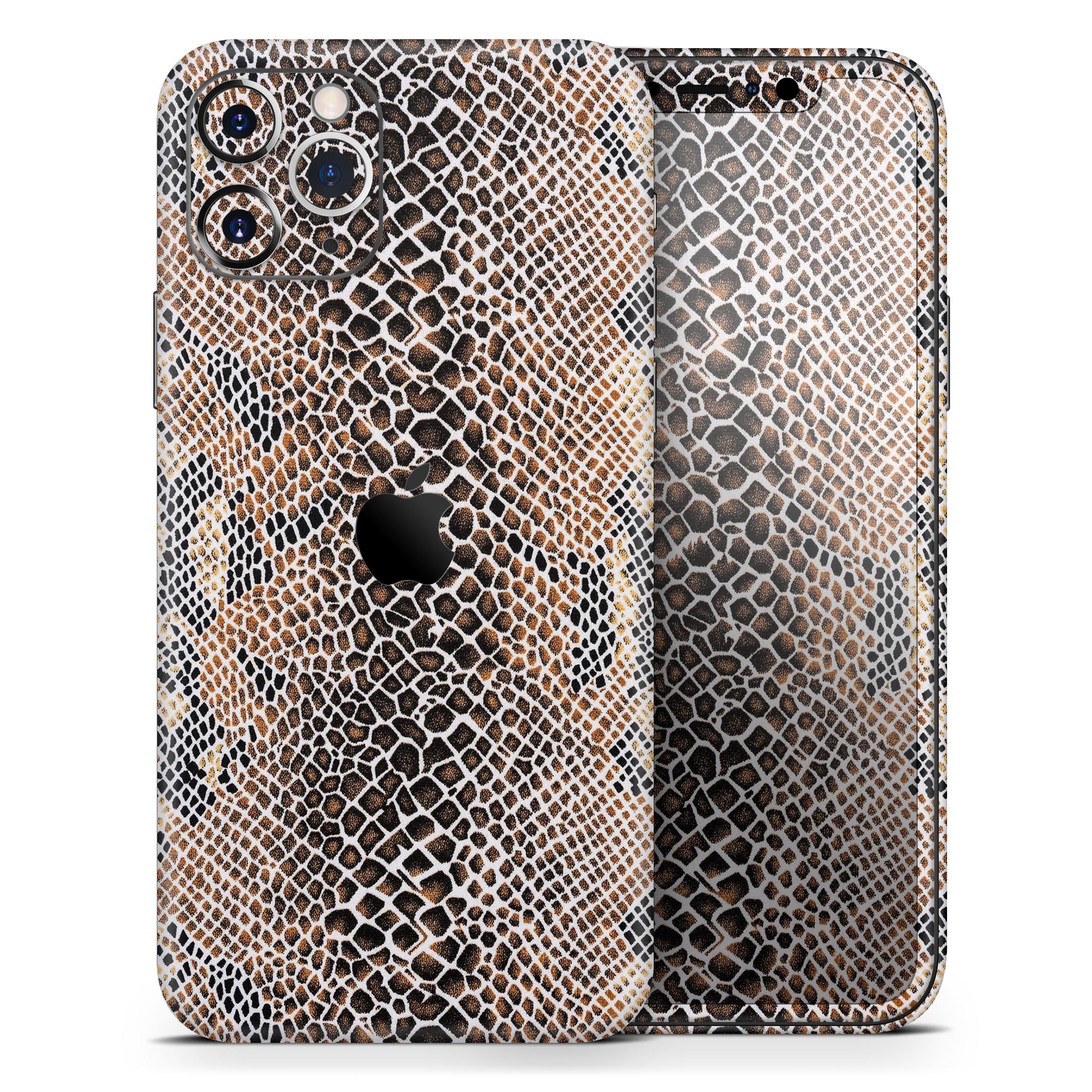 Snake Skin Pattern V2 Skin-Kit for Apple iPhone 12, showcasing a stylish design with a premium vinyl finish.