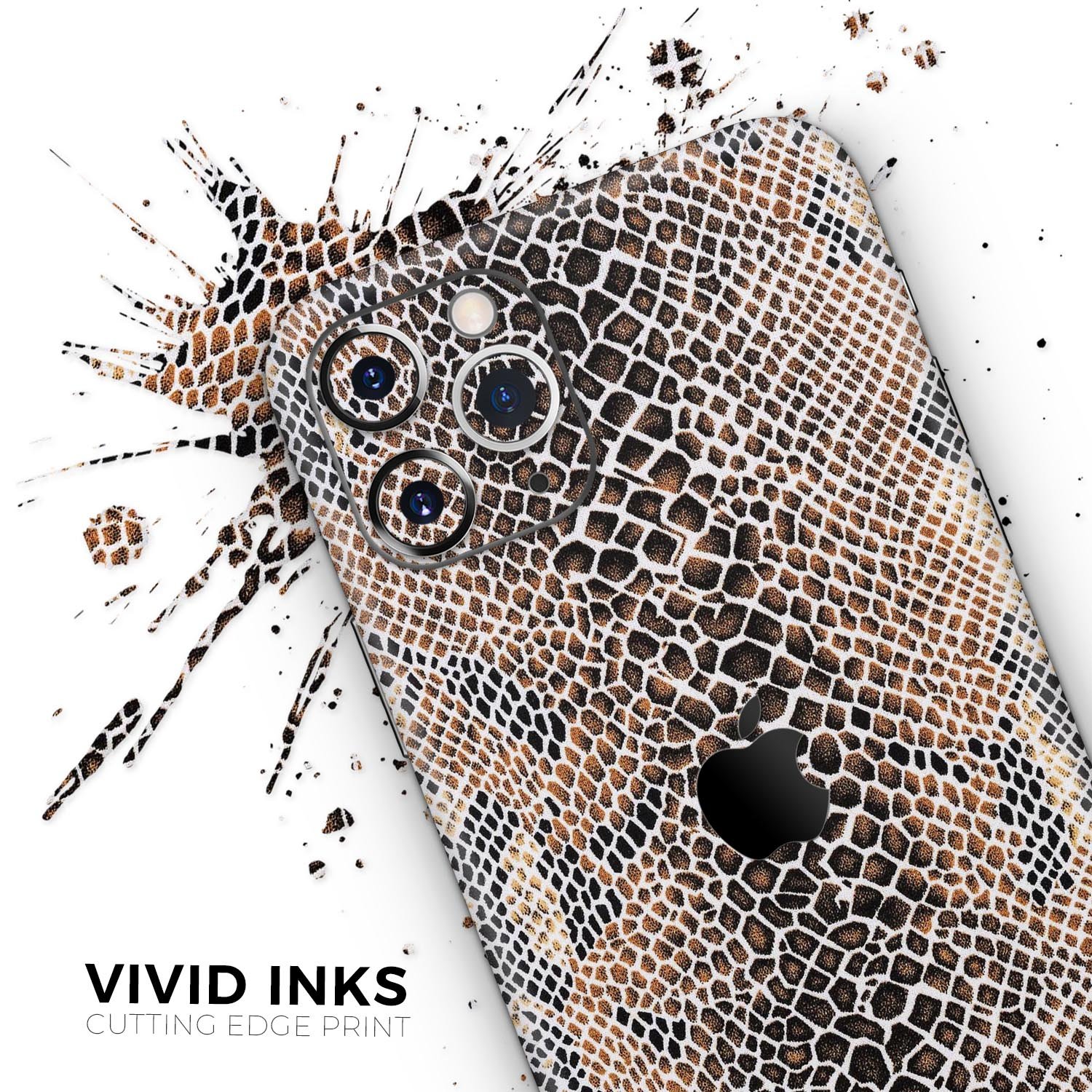 Snake Skin Pattern V2 Skin-Kit for Apple iPhone 12, showcasing a stylish design with a premium vinyl finish.