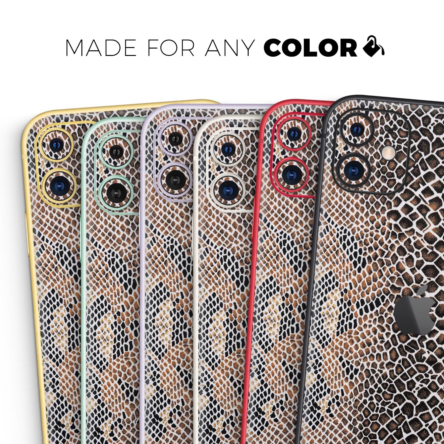 Snake Skin Pattern V2 Skin-Kit for Apple iPhone 12, showcasing a stylish design with a premium vinyl finish.