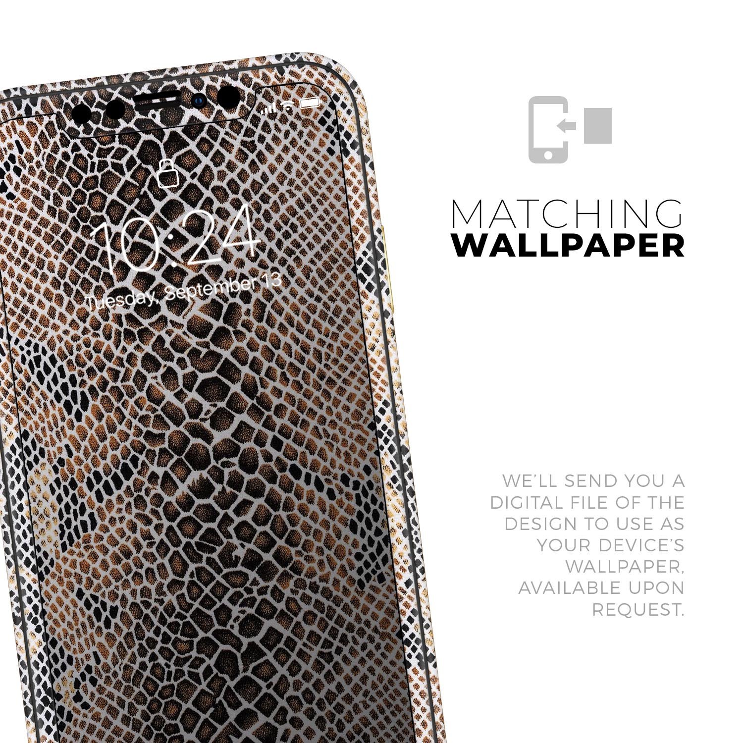 Snake Skin Pattern V2 Skin-Kit for Apple iPhone 12, showcasing a stylish design with a premium vinyl finish.