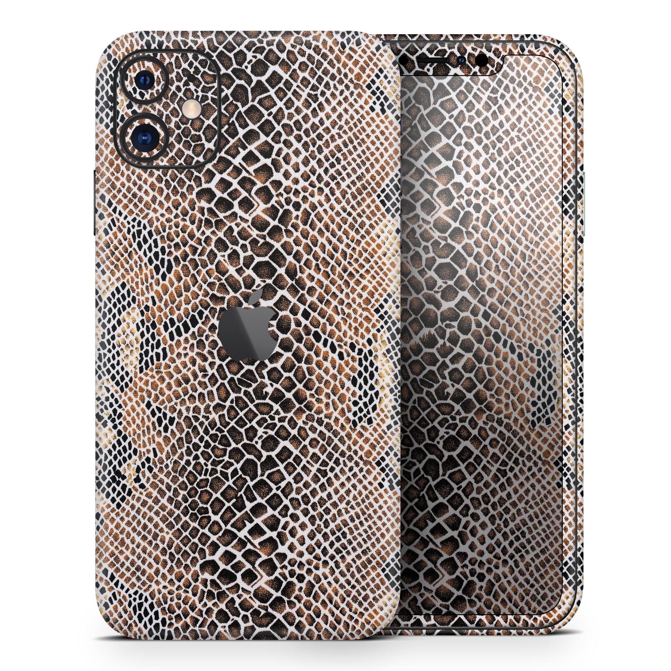 Snake Skin Pattern V2 Skin-Kit for Apple iPhone 12, showcasing a stylish design with a premium vinyl finish.