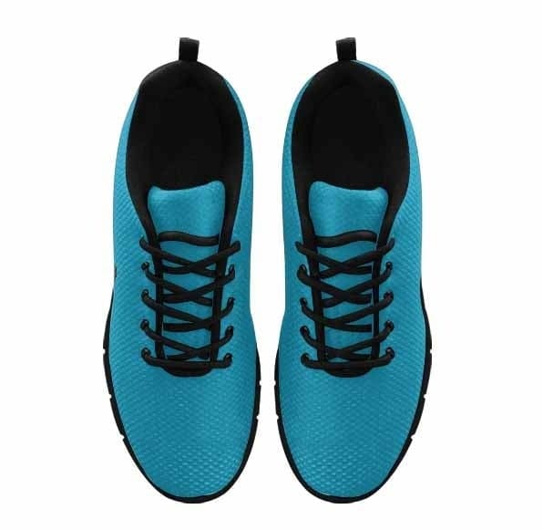 Stylish blue green sneakers for women, featuring a durable outsole and breathable mesh material, perfect for exercise and casual wear.