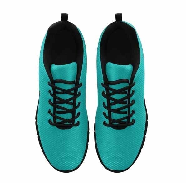 Stylish greenish blue sneakers for women, featuring a durable outsole and soft mesh material for comfort.