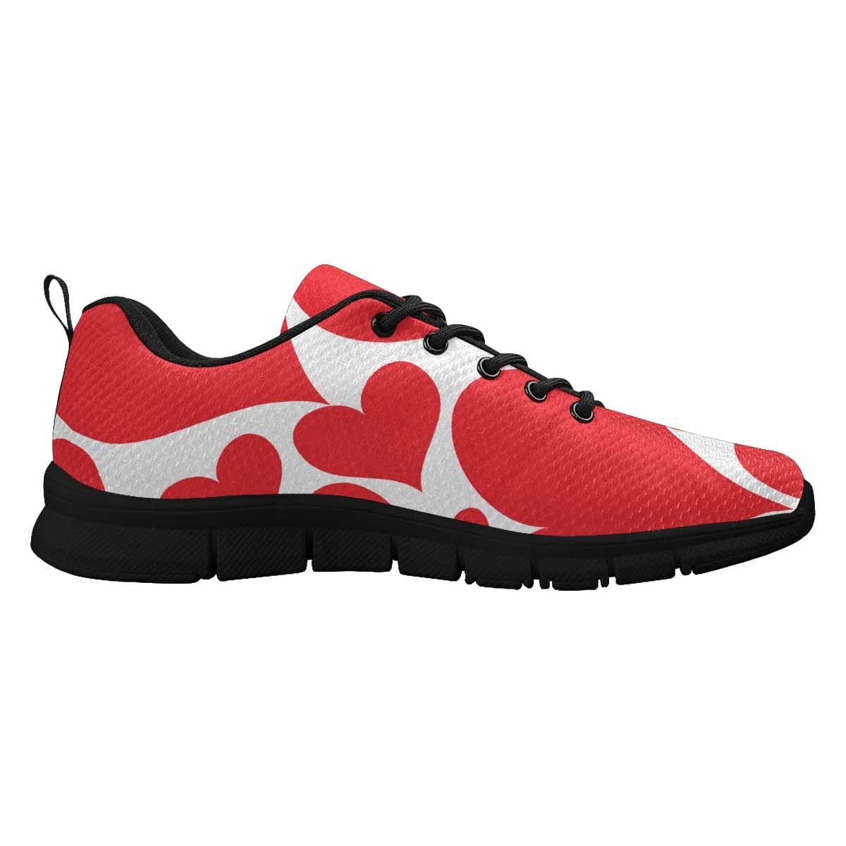 Stylish Love Red Hearts Sneakers for Women featuring a vibrant design and comfortable fit.