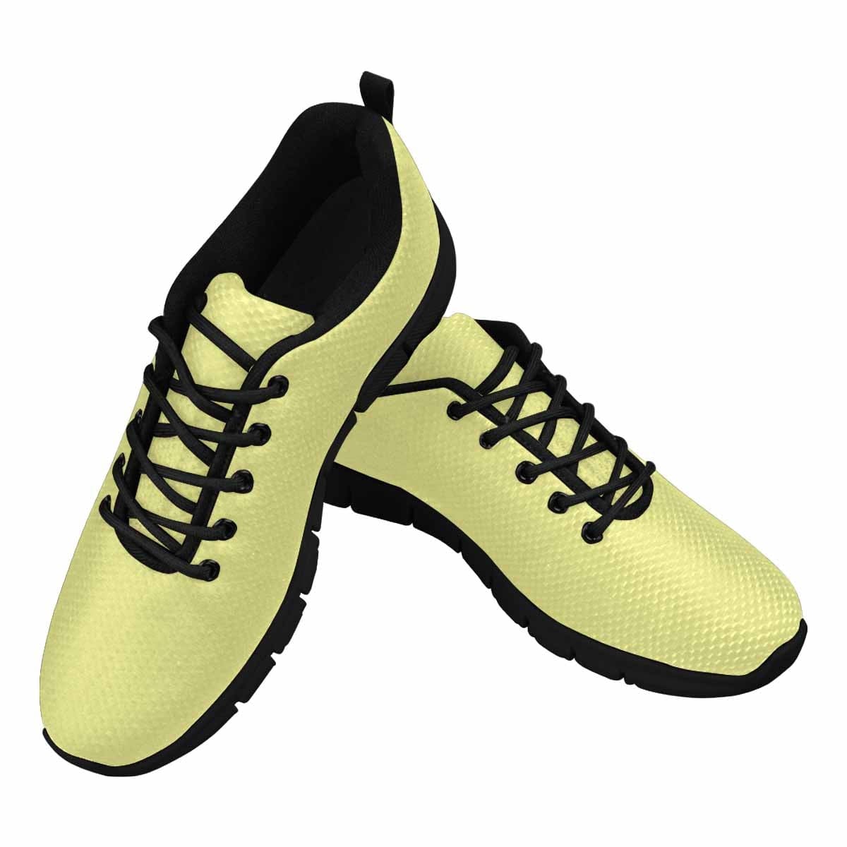 Pastel Yellow Sneakers for Women featuring a durable outsole and soft mesh material, perfect for exercise and casual wear.