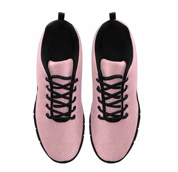 Stylish pink sneakers for women featuring a durable outsole and soft mesh material, perfect for exercise and casual wear.