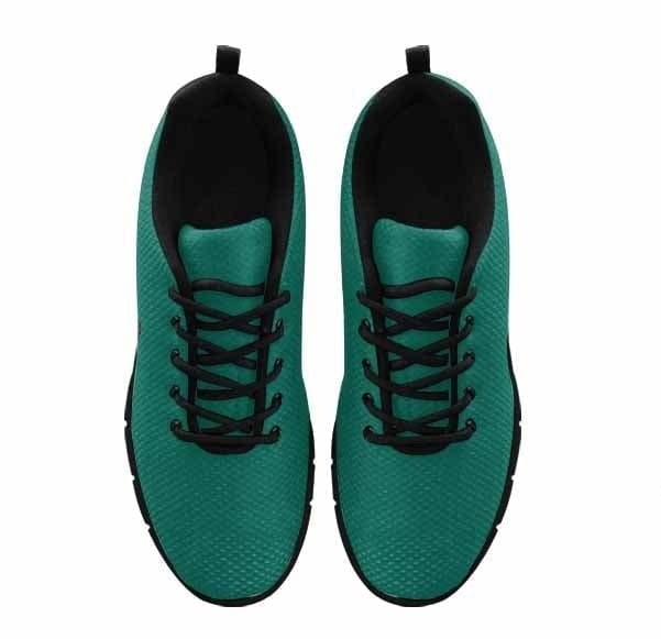 Teal green sneakers for women featuring a durable outsole and soft mesh material, perfect for exercise and casual wear.