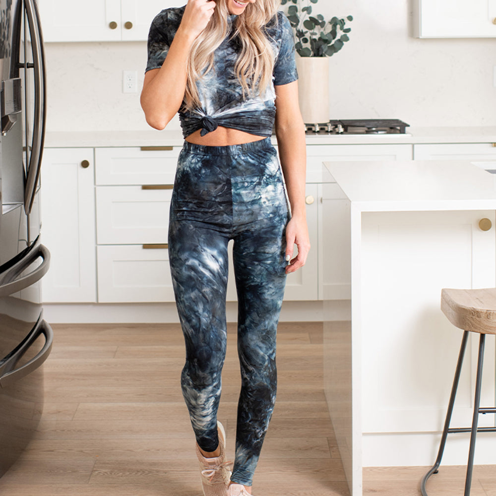 So Soft Brushed Set featuring a soft top and leggings in solid and tie dye options, designed for ultimate comfort.