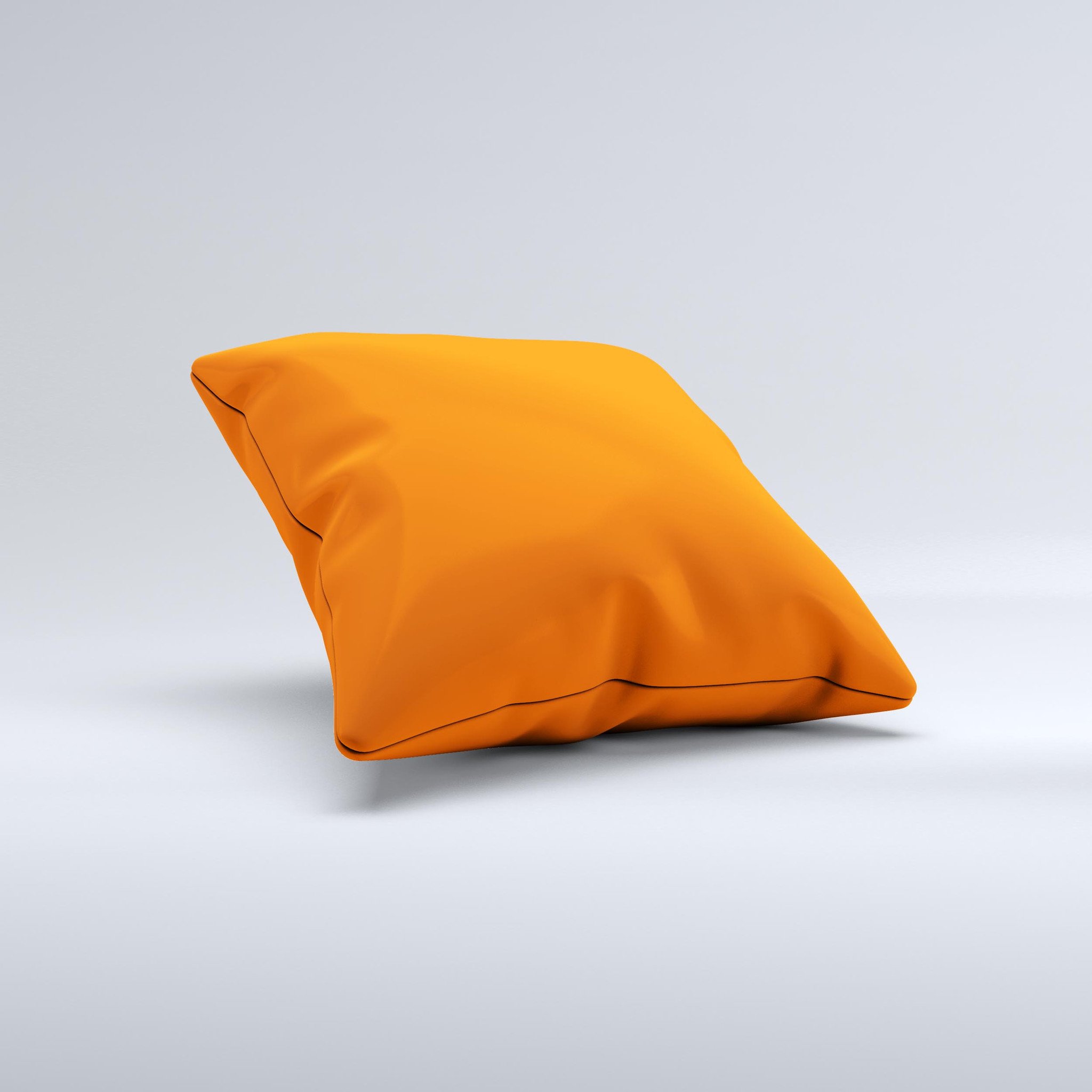 Solid Burnt Orange Ink-Fuzed Decorative Throw Pillow with high thread count fabric and unique hand-produced design.