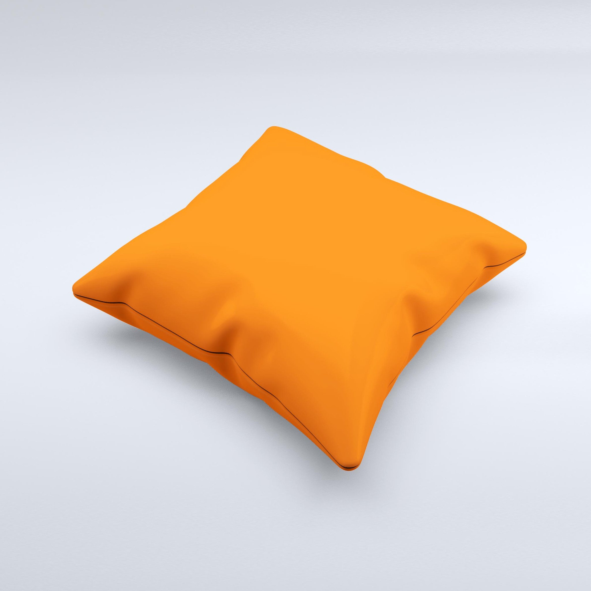 Solid Burnt Orange Ink-Fuzed Decorative Throw Pillow with high thread count fabric and unique hand-produced design.