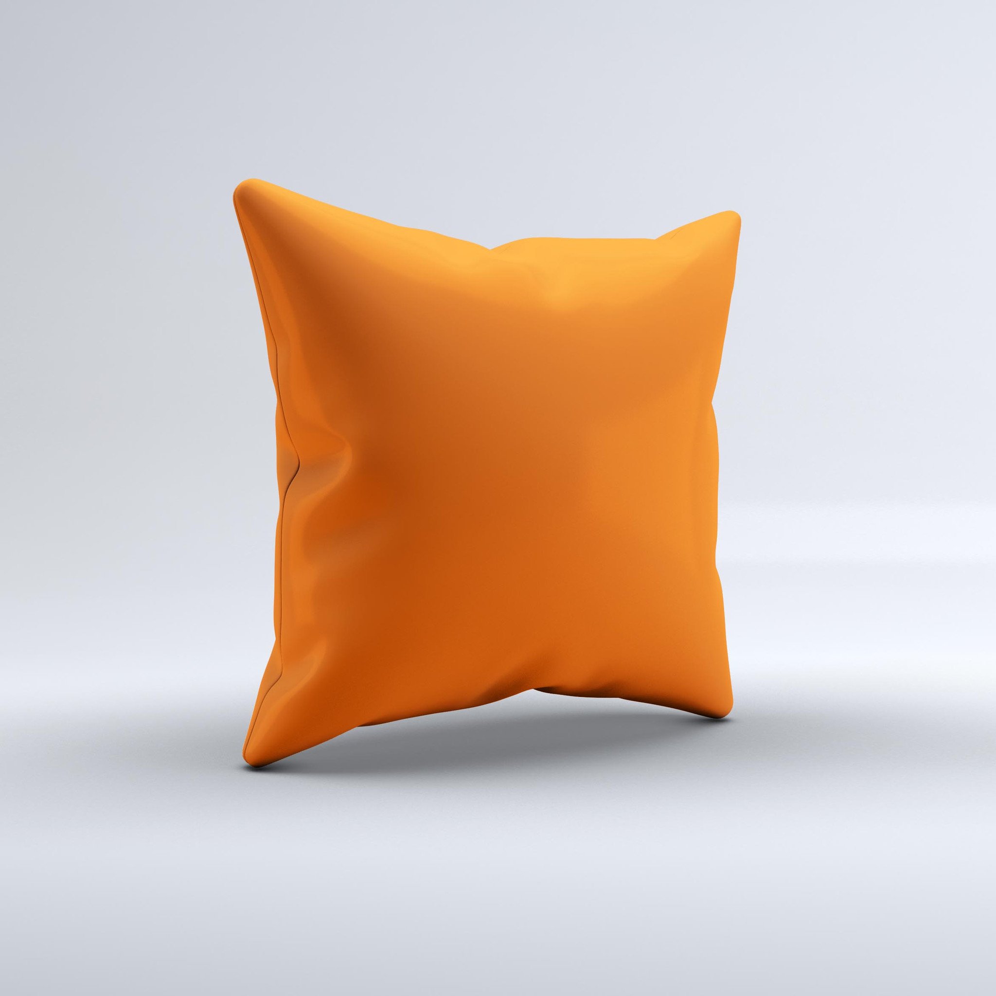 Solid Burnt Orange Ink-Fuzed Decorative Throw Pillow with high thread count fabric and unique hand-produced design.