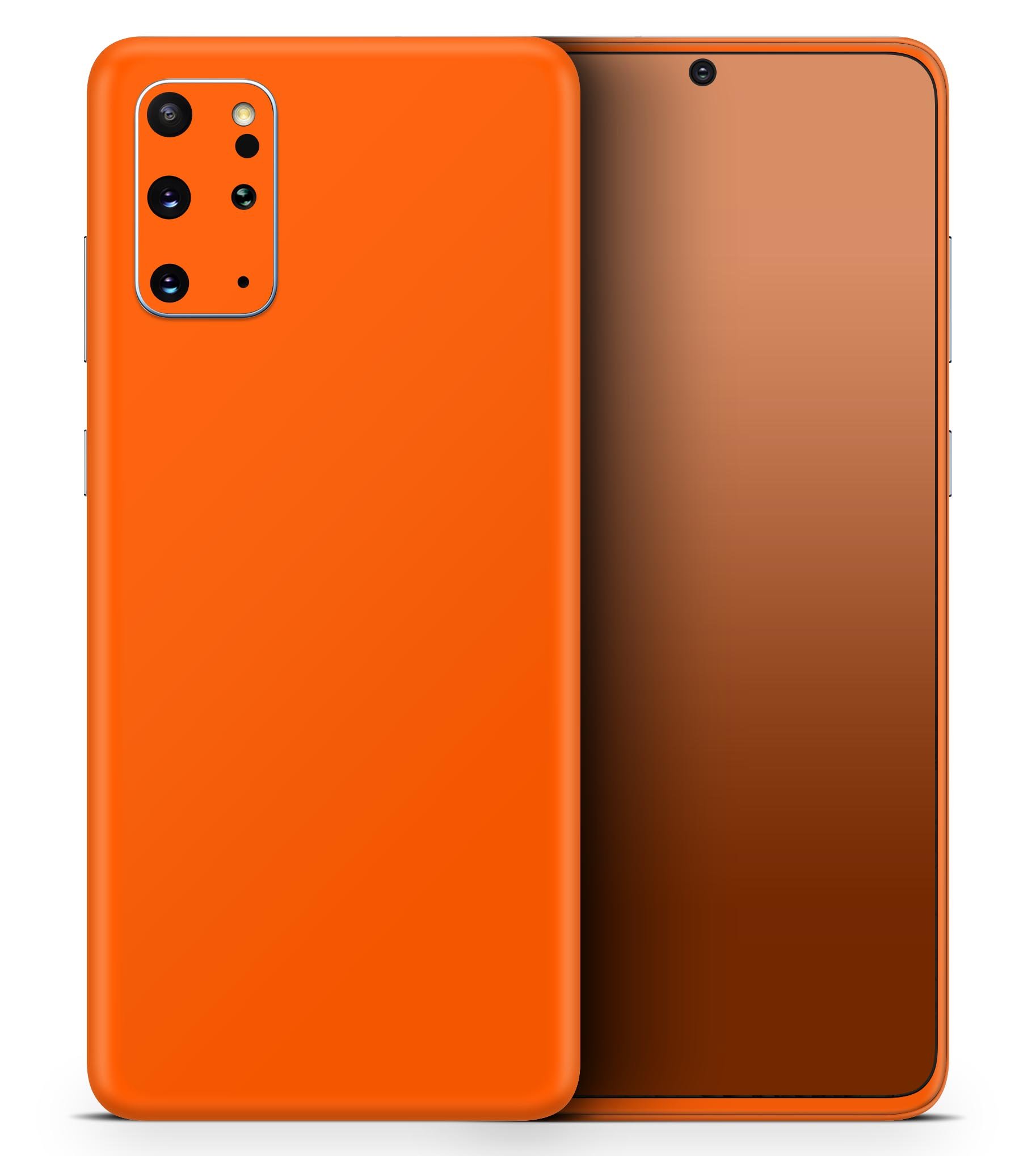 Solid Burnt Orange Skin-Kit for Samsung Galaxy S20, showcasing its vibrant color and sleek design.