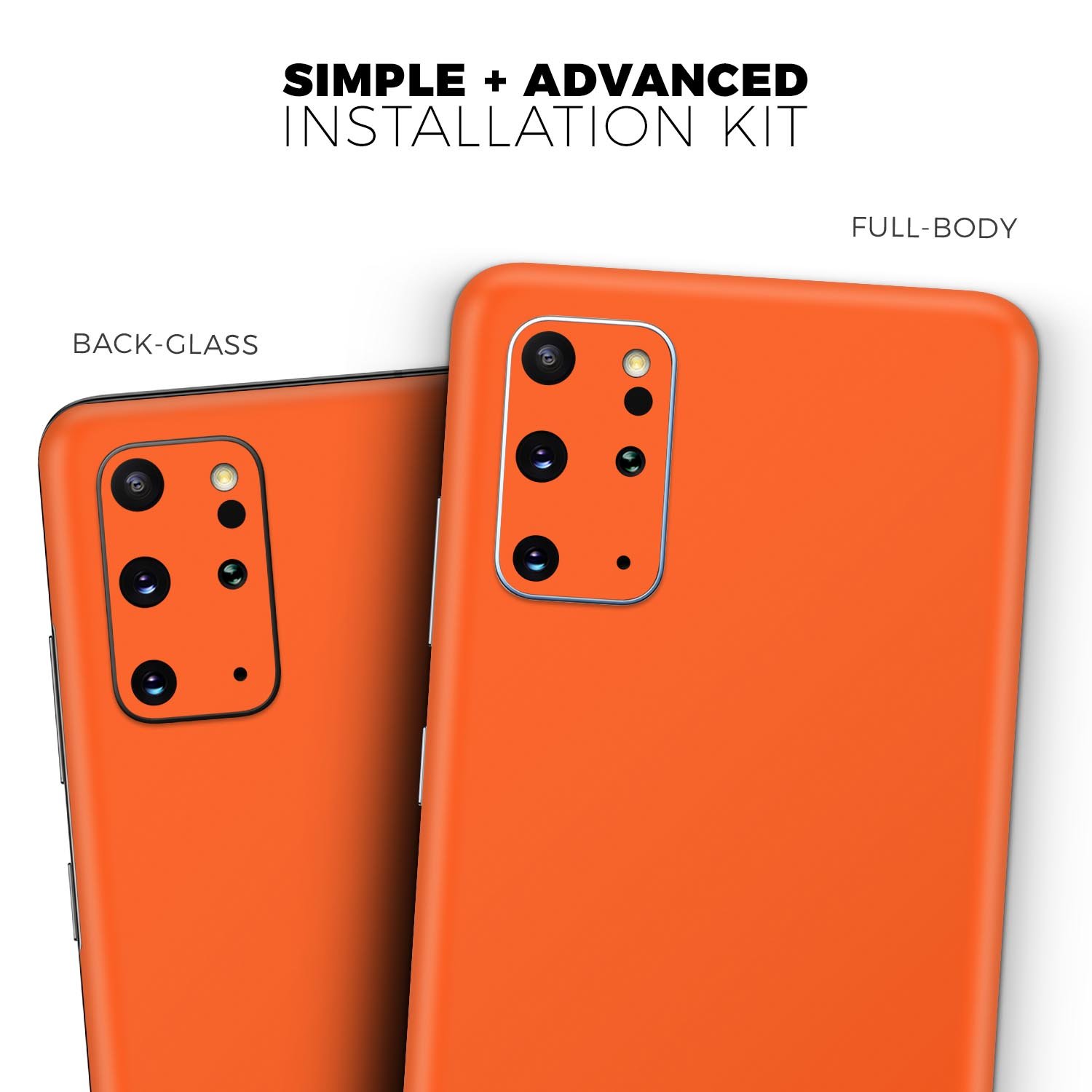 Solid Burnt Orange Skin-Kit for Samsung Galaxy S20, showcasing its vibrant color and sleek design.