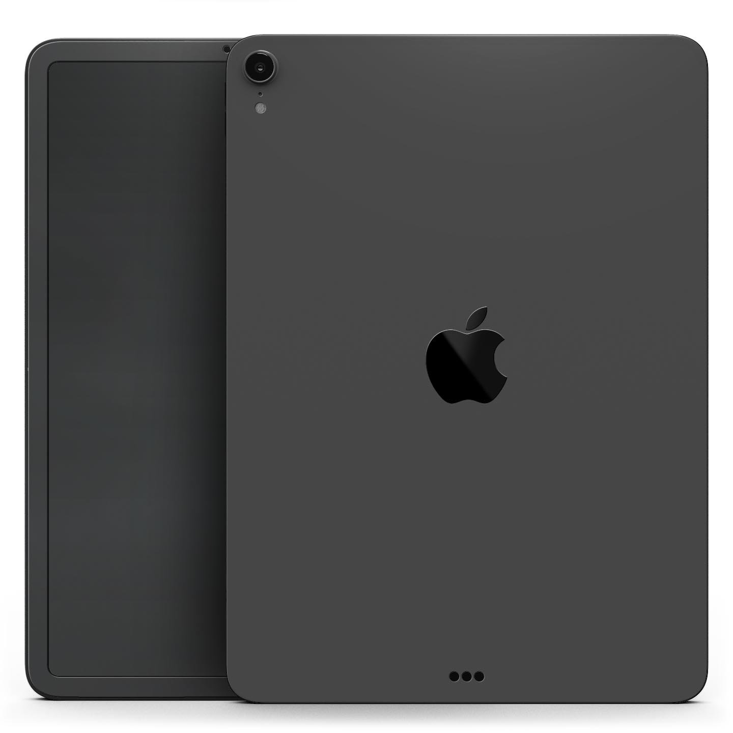 Solid Dark Gray Full Body Skin Decal for Apple iPad Pro 12.9", showcasing its sleek design and premium 3M material.