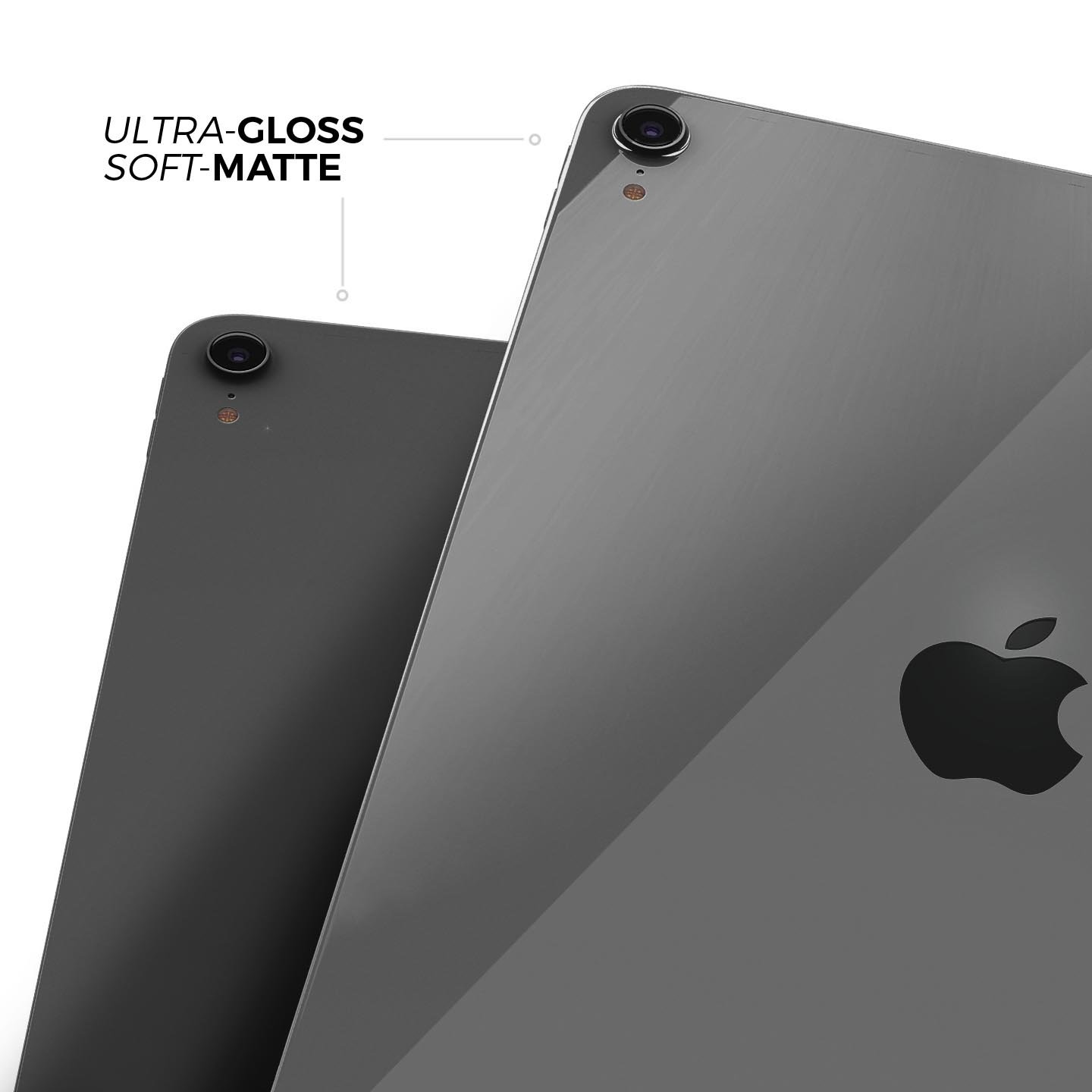 Solid Dark Gray Full Body Skin Decal for Apple iPad Pro 12.9", showcasing its sleek design and premium 3M material.