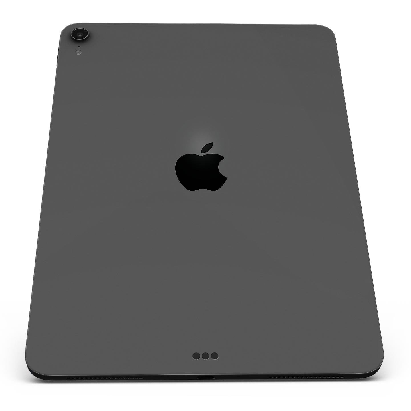 Solid Dark Gray Full Body Skin Decal for Apple iPad Pro 12.9", showcasing its sleek design and premium 3M material.