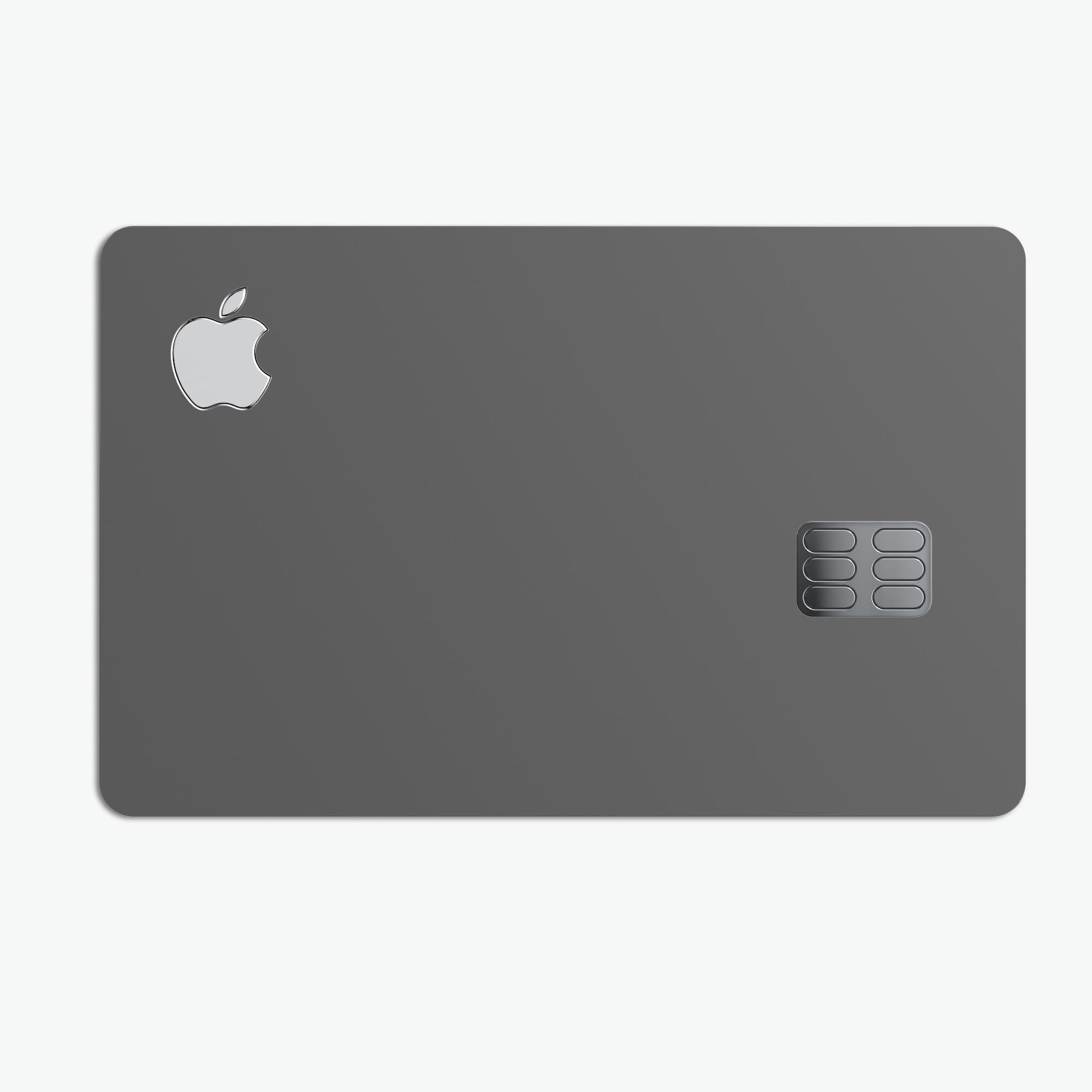 Solid Dark Gray Premium Protective Decal Skin-Kit for Apple Card, showcasing its sleek design and high-quality finish.