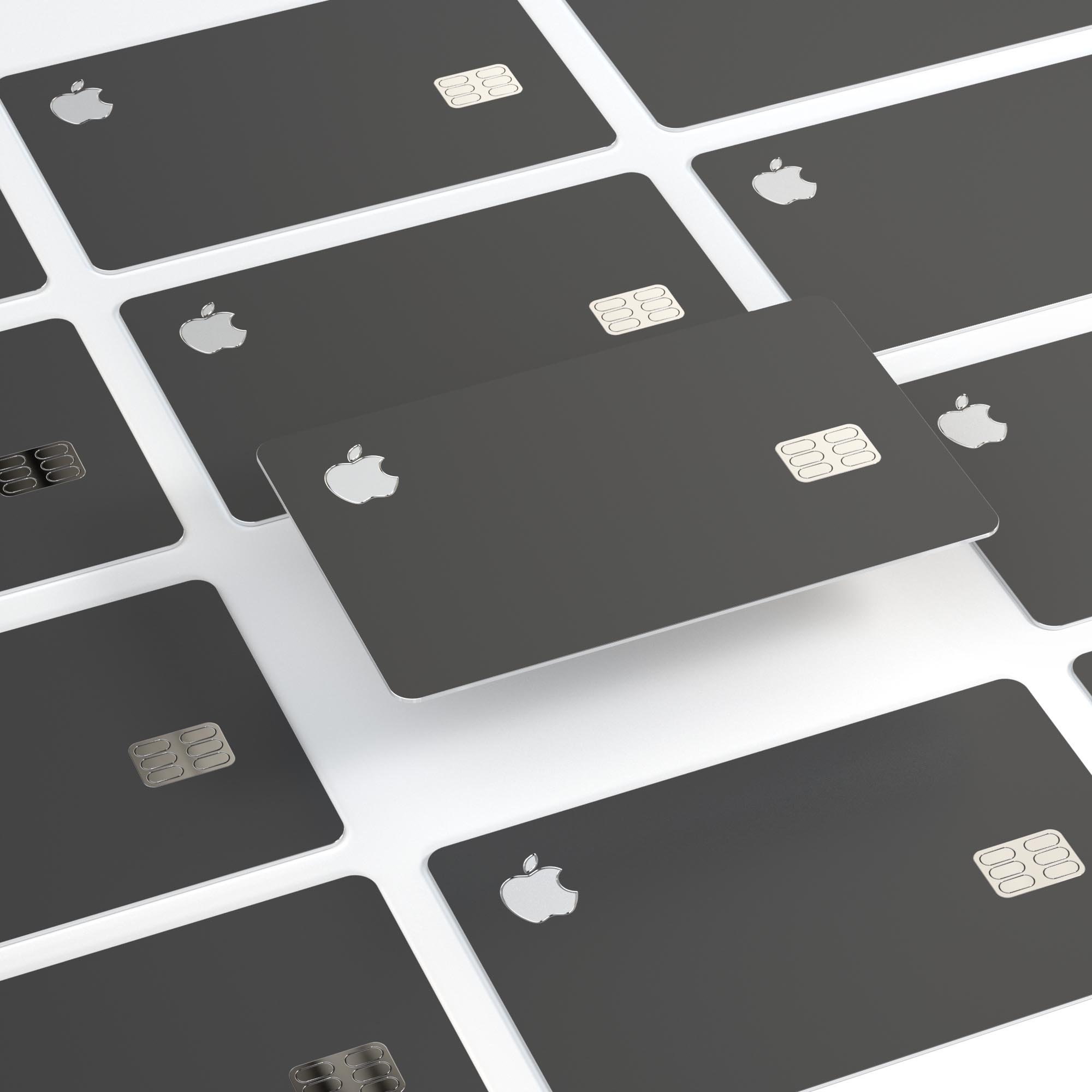 Solid Dark Gray Premium Protective Decal Skin-Kit for Apple Card, showcasing its sleek design and high-quality finish.