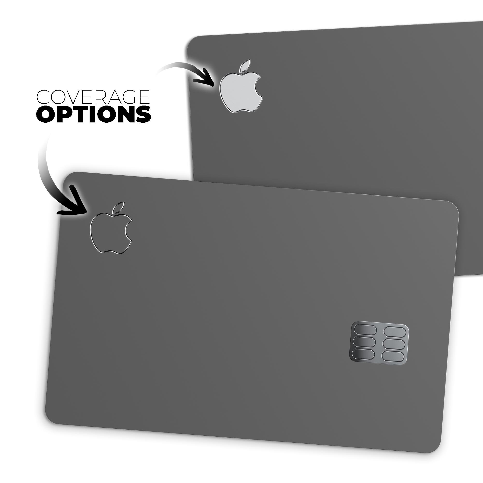 Solid Dark Gray Premium Protective Decal Skin-Kit for Apple Card, showcasing its sleek design and high-quality finish.