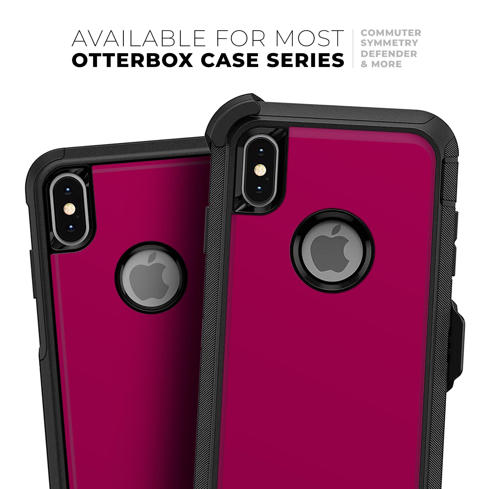 Solid Dark Pink V2 Skin Kit for iPhone OtterBox Cases, showcasing its vibrant color and sleek design.