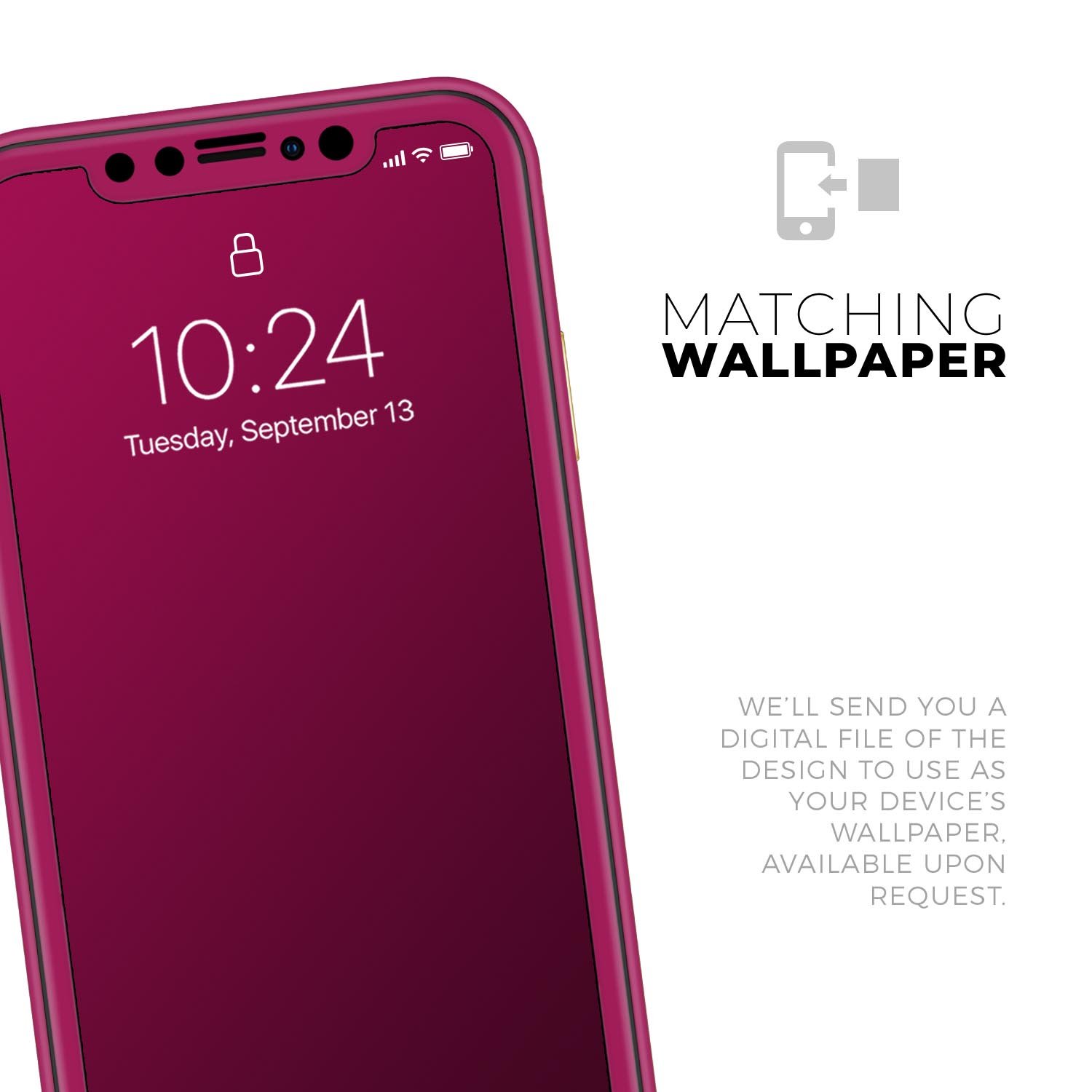 Solid Dark Pink V2 Skin-Kit for Apple iPhone 14, showcasing a sleek design and premium vinyl material.