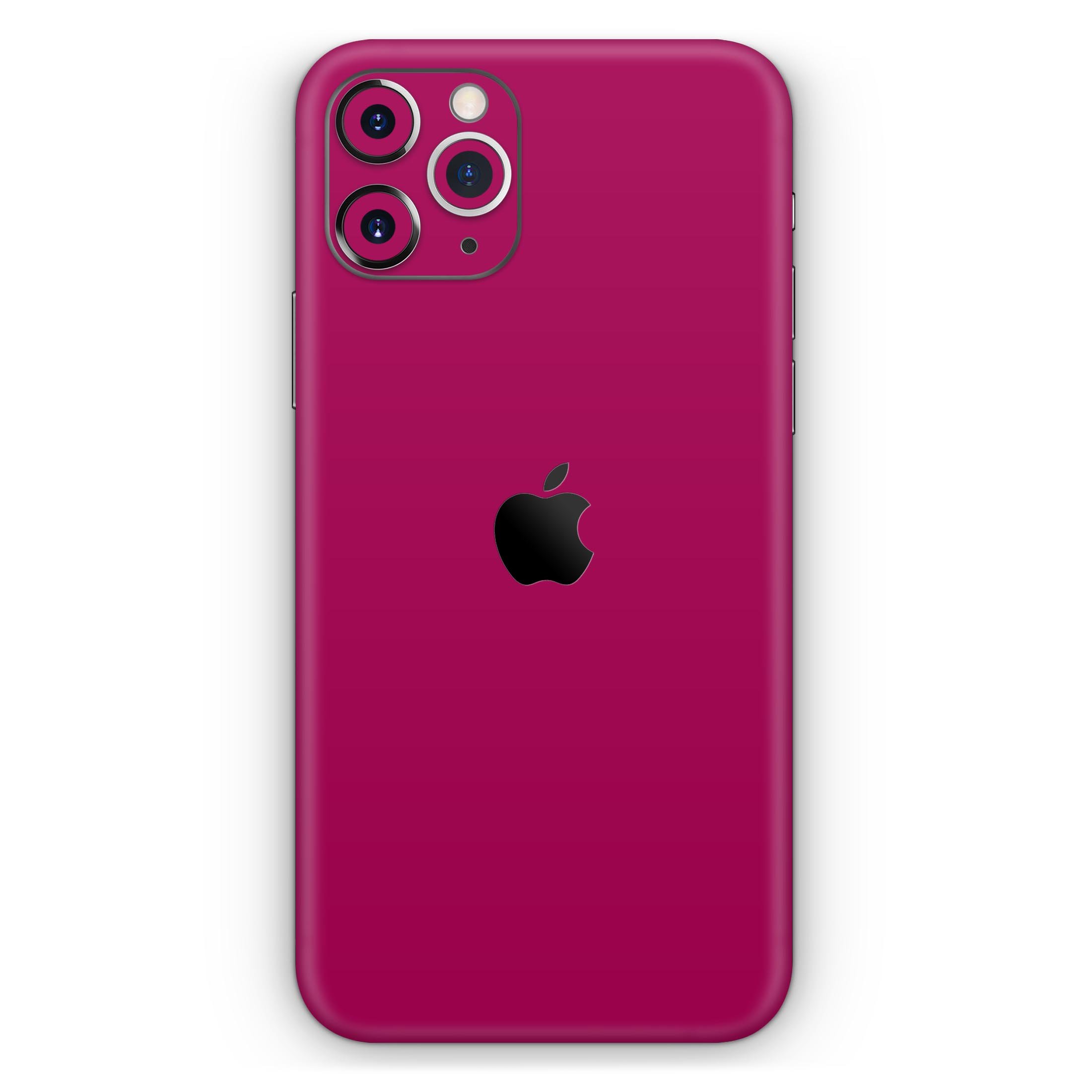 Solid Dark Pink V2 Skin-Kit for Apple iPhone 14, showcasing a sleek design and premium vinyl material.