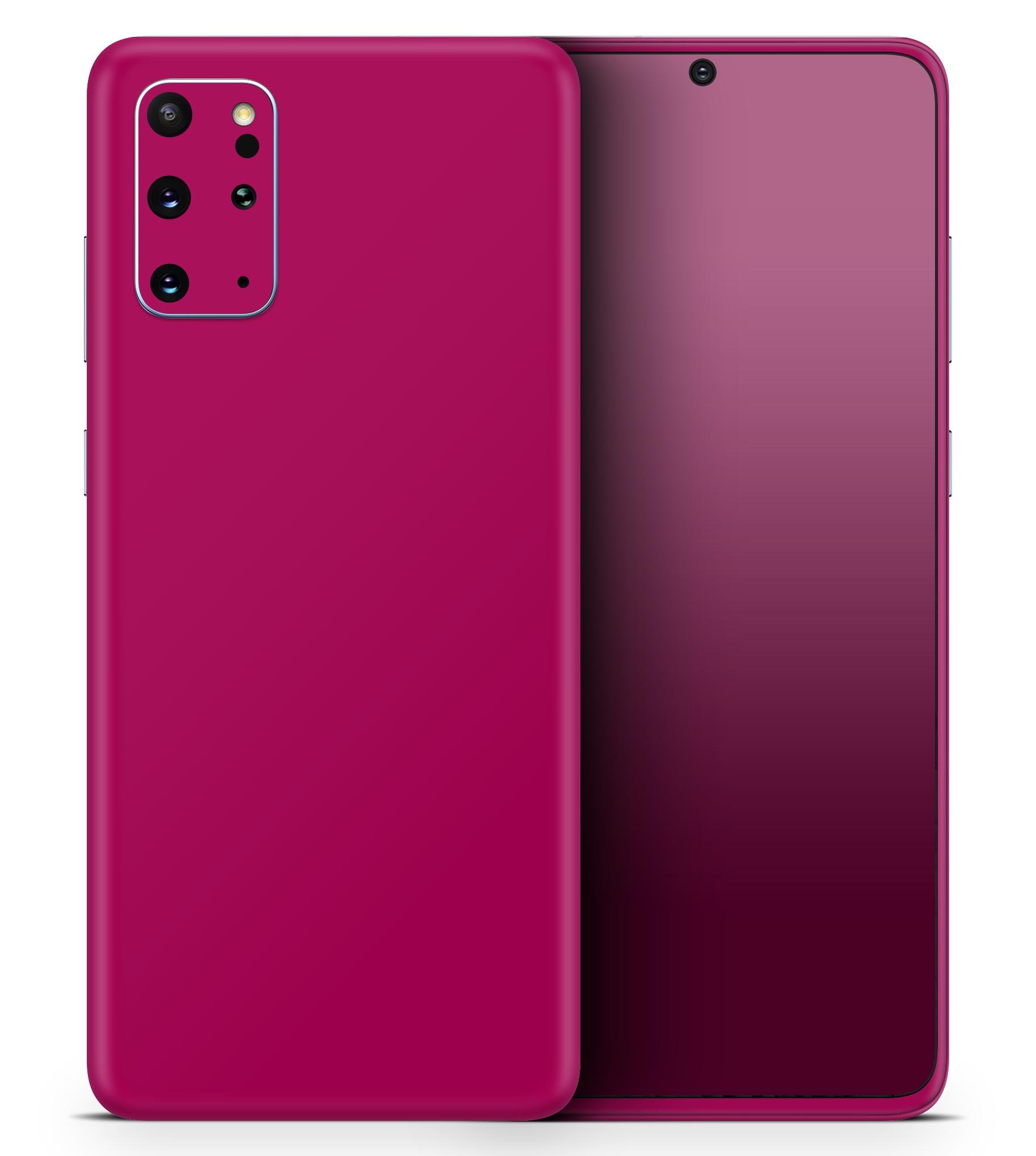 Solid Dark Pink V2 Skin-Kit for Samsung Galaxy S20, showcasing its sleek design and premium vinyl material.