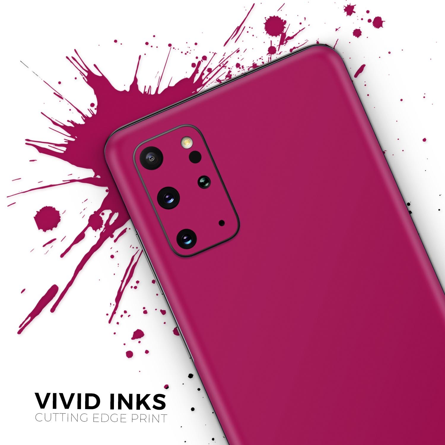 Solid Dark Pink V2 Skin-Kit for Samsung Galaxy S20, showcasing its sleek design and premium vinyl material.