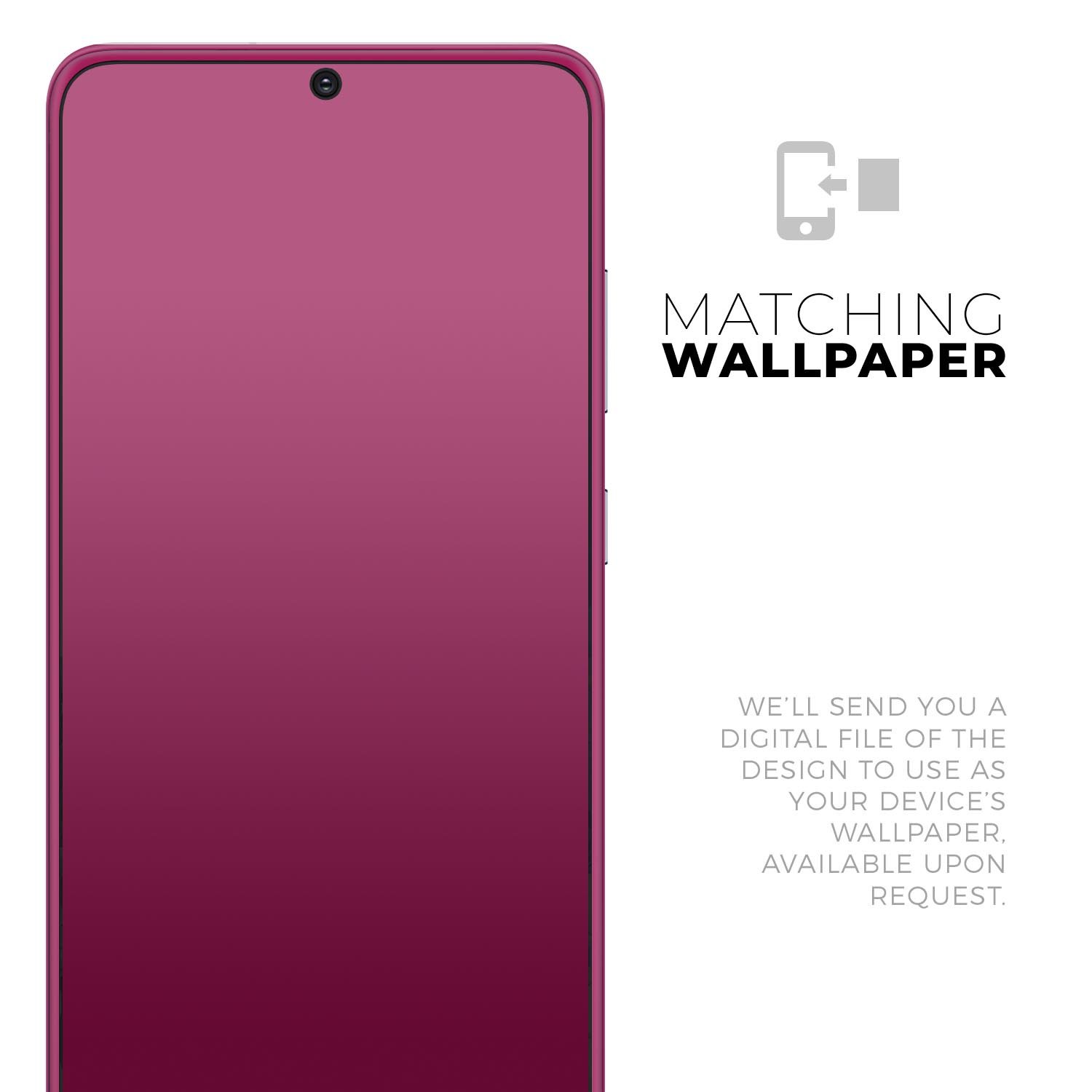 Solid Dark Pink V2 Skin-Kit for Samsung Galaxy S20, showcasing its sleek design and premium vinyl material.