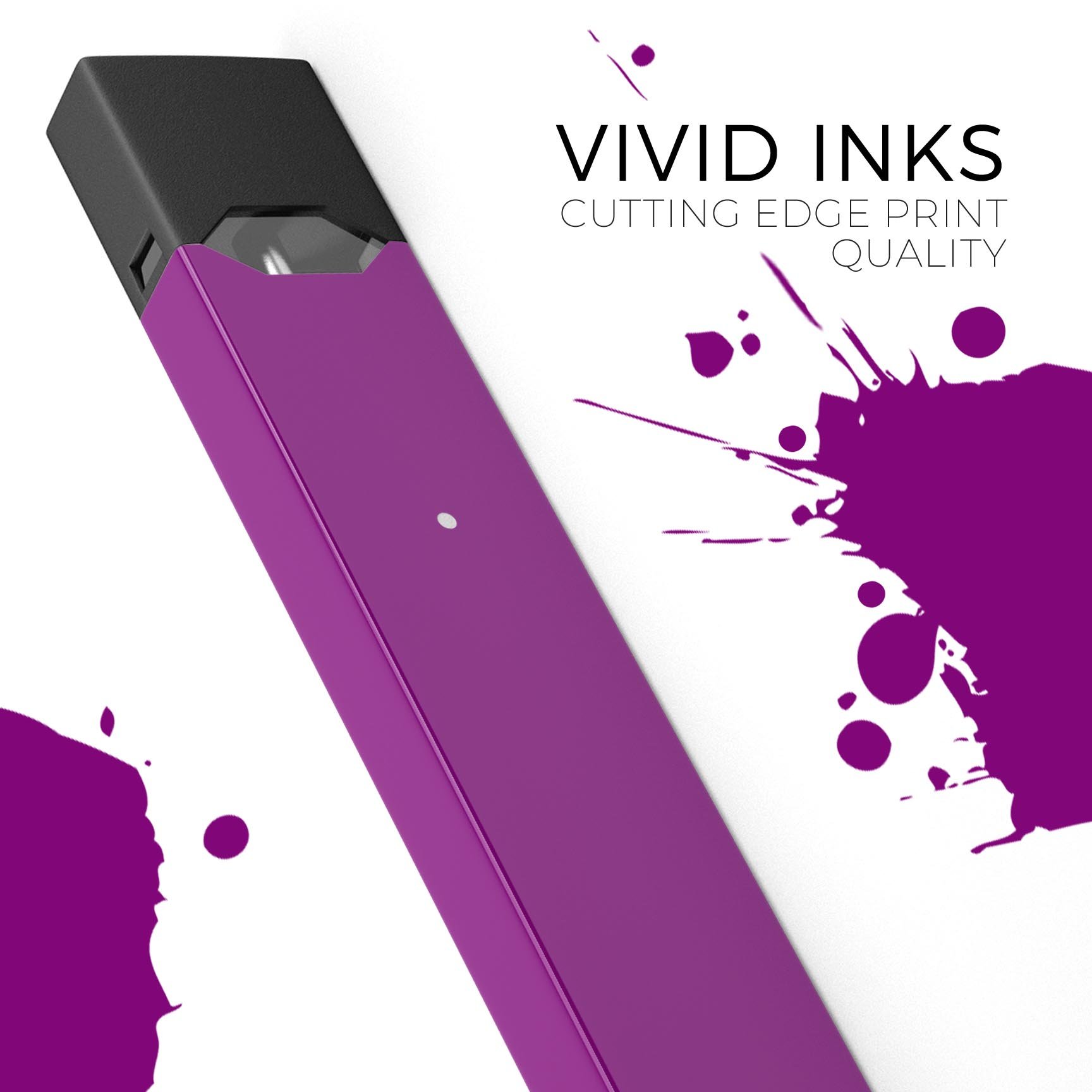 Solid Dark Purple premium decal skin-wrap sticker for JUUL vaping device, showcasing vibrant color and precise cut.