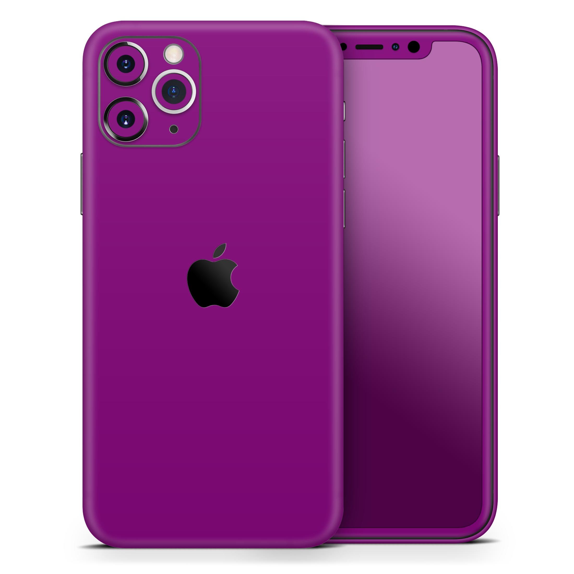 Solid Dark Purple Skin-Kit for Apple iPhone 14 and 13, showcasing a sleek design and premium vinyl material.