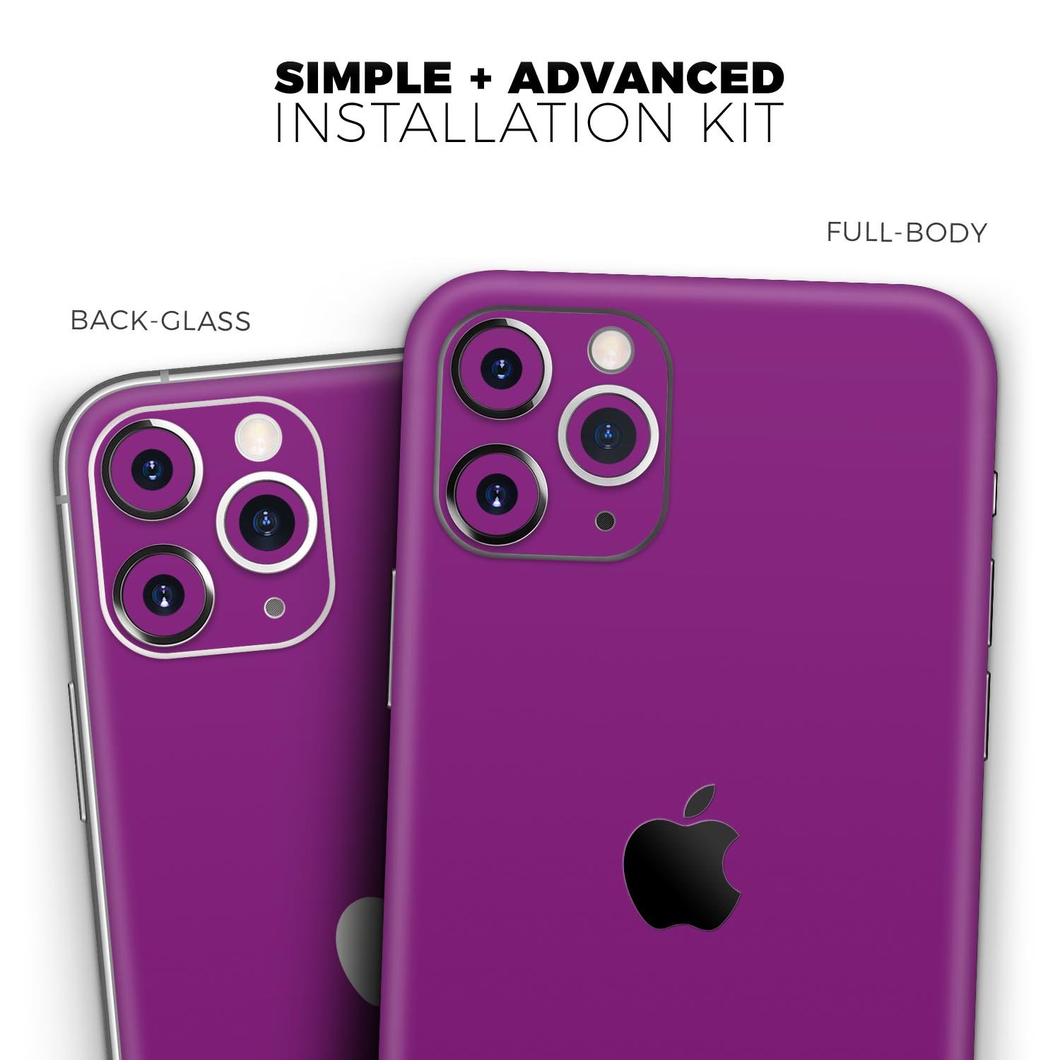 Solid Dark Purple Skin-Kit for Apple iPhone 14 and 13, showcasing a sleek design and premium vinyl material.