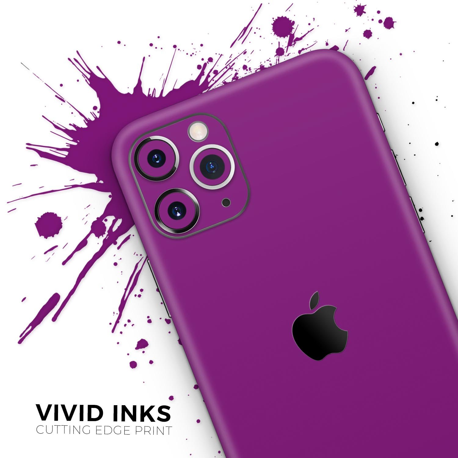 Solid Dark Purple Skin-Kit for Apple iPhone 14 and 13, showcasing a sleek design and premium vinyl material.