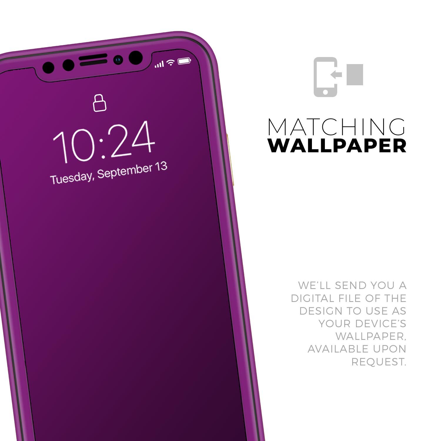 Solid Dark Purple Skin-Kit for Apple iPhone 14 and 13, showcasing a sleek design and premium vinyl material.