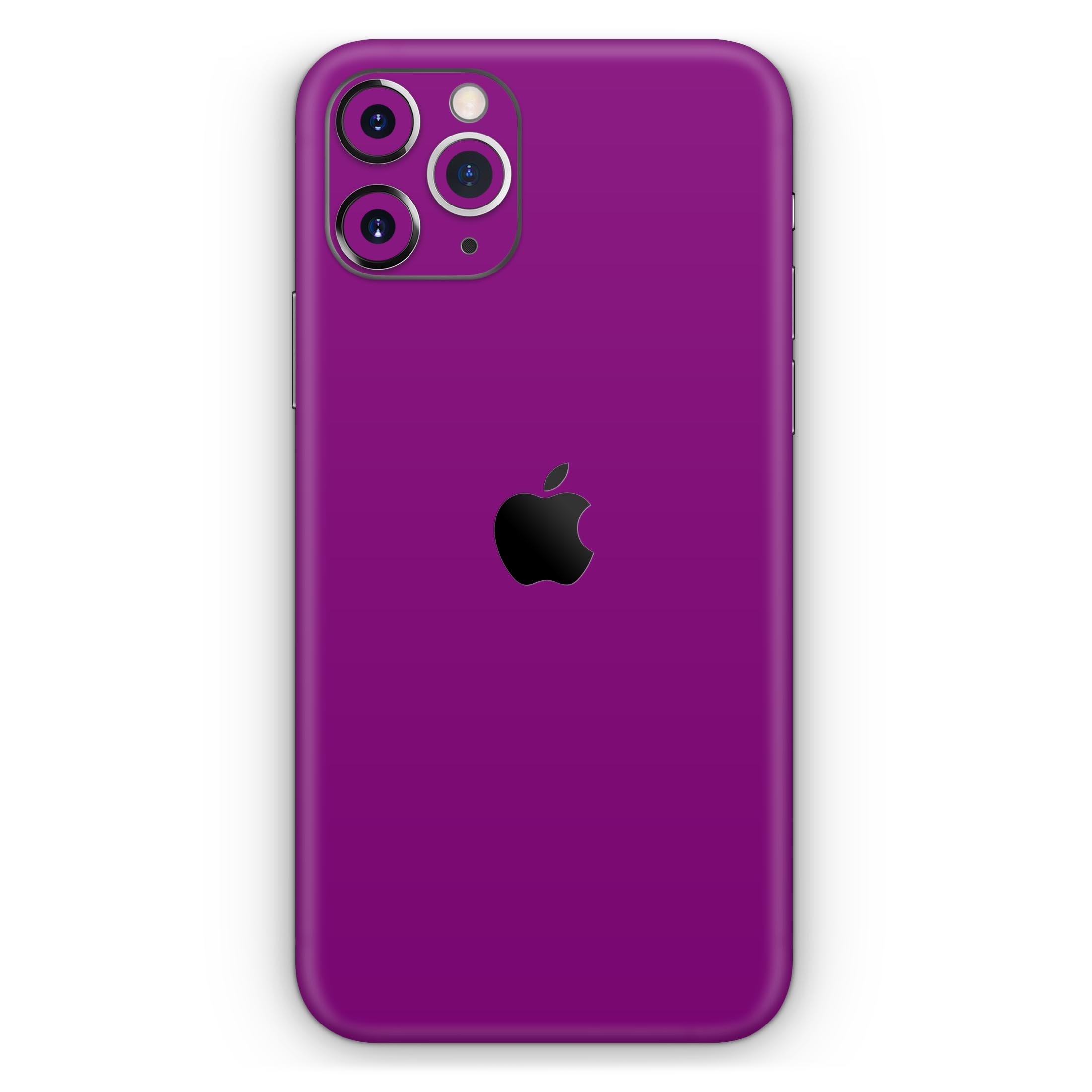 Solid Dark Purple Skin-Kit for Apple iPhone 14 and 13, showcasing a sleek design and premium vinyl material.