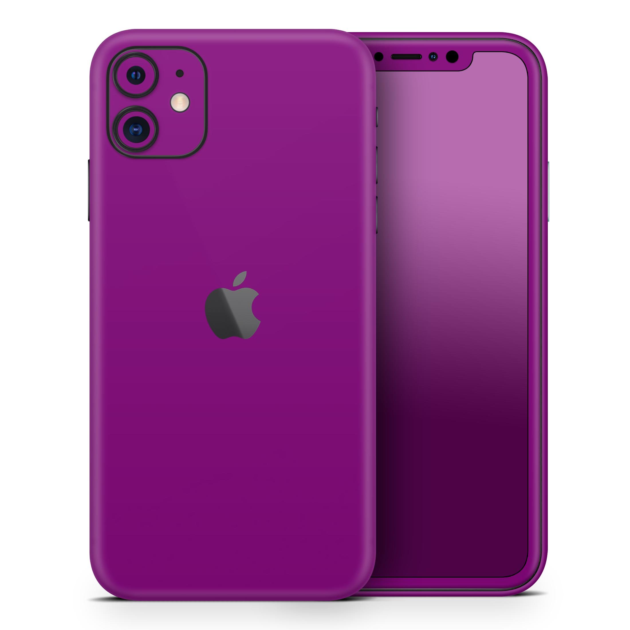 Solid Dark Purple Skin-Kit for Apple iPhone 14 and 13, showcasing a sleek design and premium vinyl material.