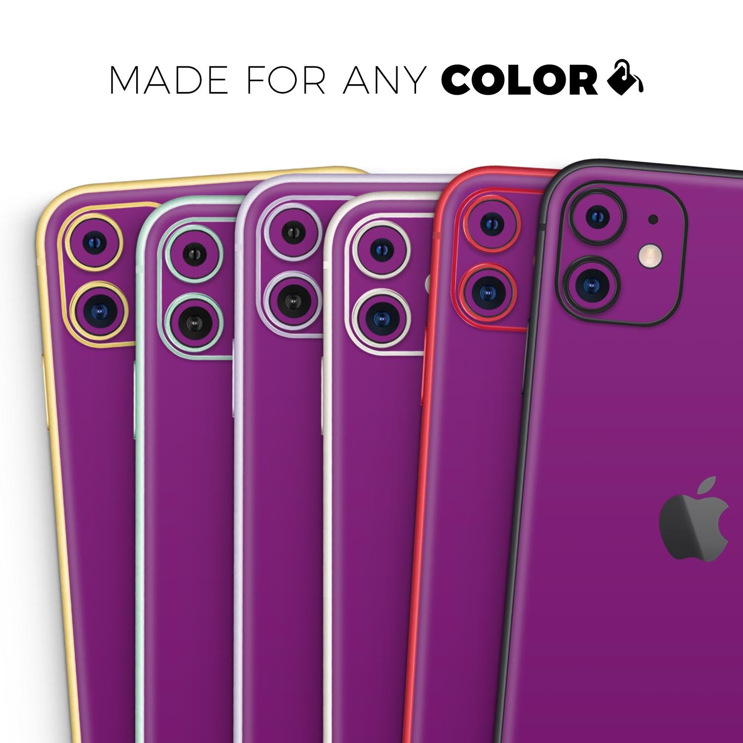 Solid Dark Purple Skin-Kit for Apple iPhone 14 and 13, showcasing a sleek design and premium vinyl material.