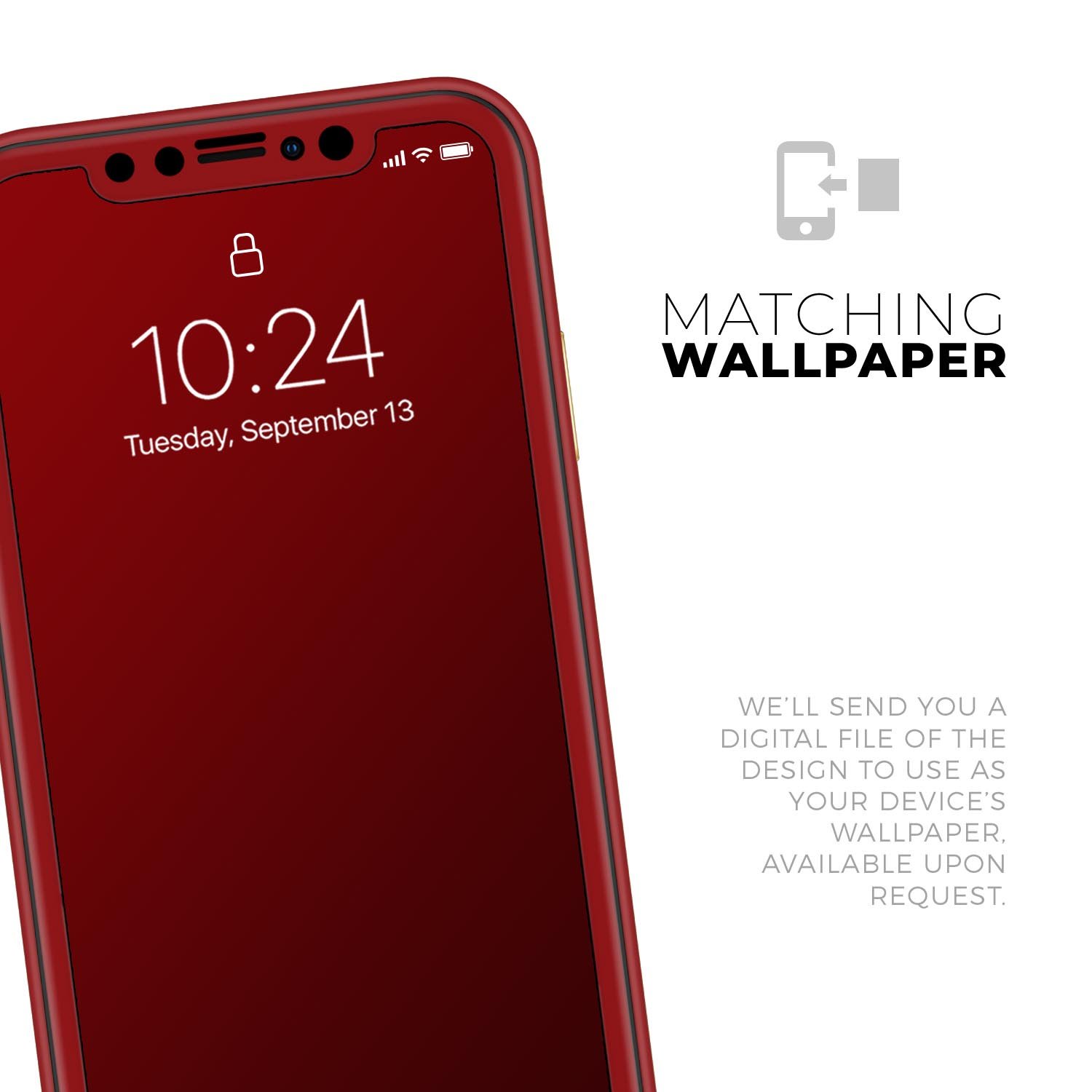 Solid Dark Red Skin-Kit for Apple iPhone 14 and 13, showcasing a sleek design and premium vinyl material.